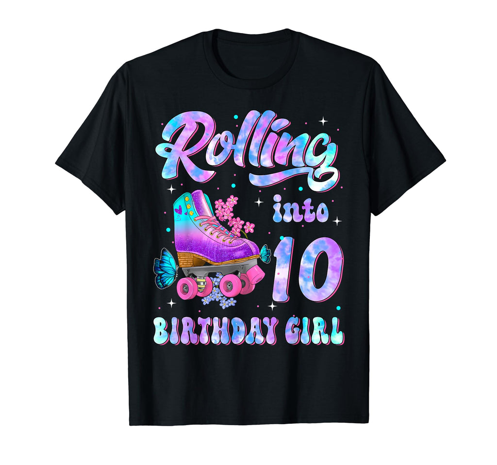 Rollin Into 10 Roller Skating Rink Ten Bday T-Shirt - Graphic Print Unisex - T-Shirt, Sweatshirt, Hoodie