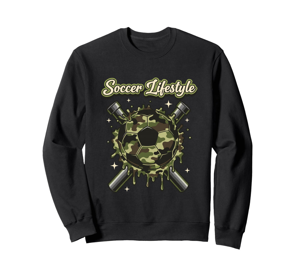 Camo Soccer Drip Life Sweatshirt - Novelty Apparel Unisex - T-Shirt, Sweatshirt, Hoodie