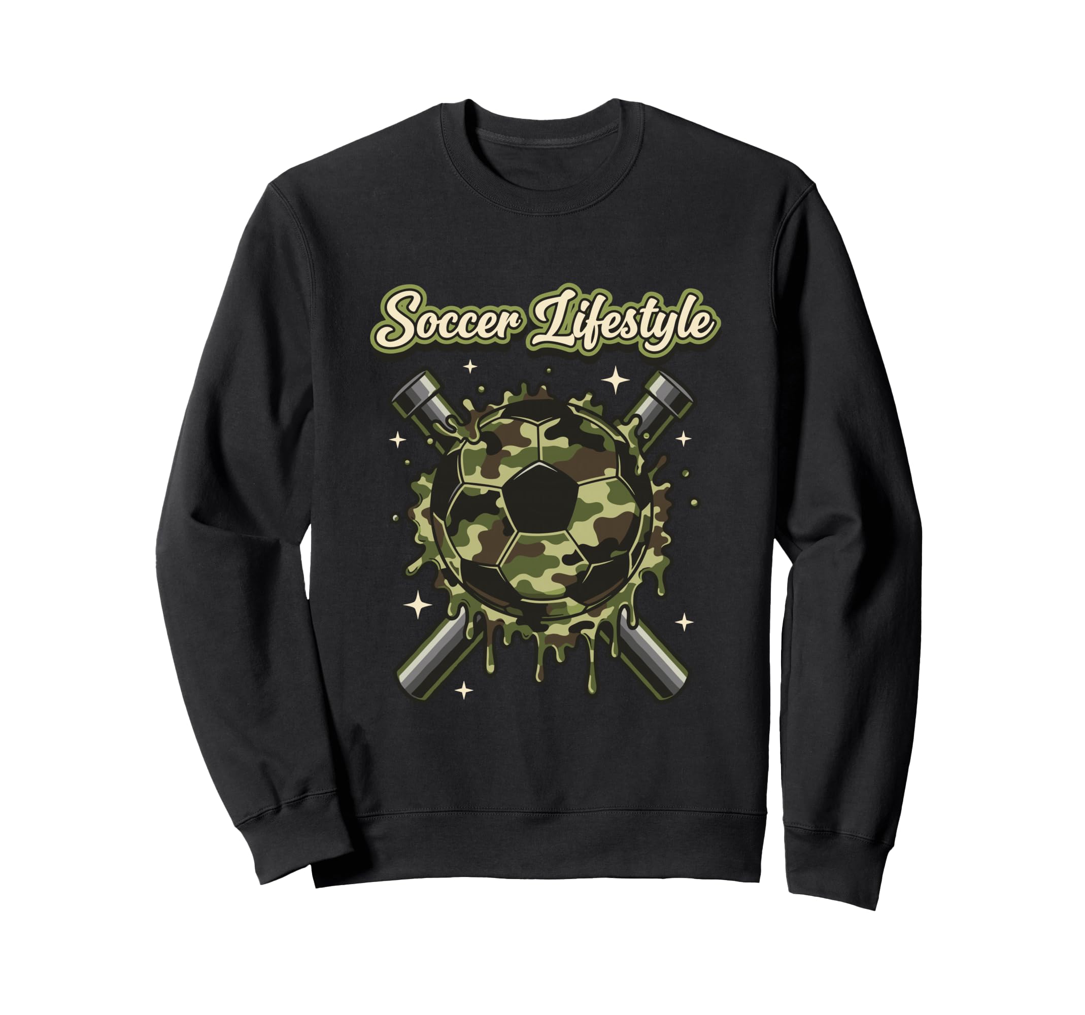 Camo Soccer Drip Life Sweatshirt - Novelty Apparel Unisex - T-Shirt, Sweatshirt, Hoodie
