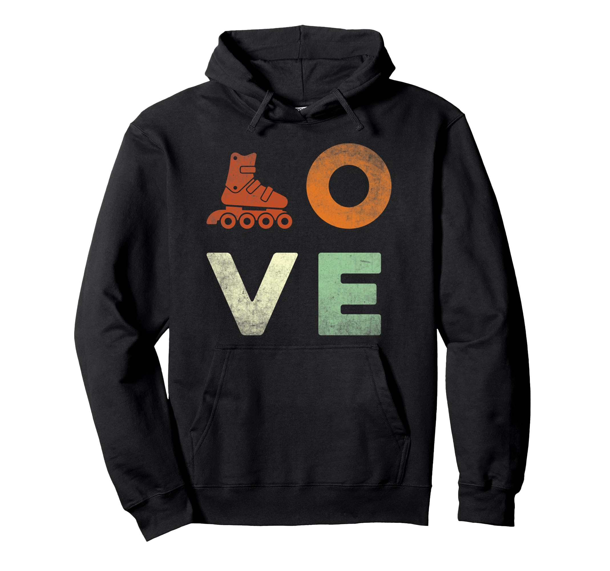 Word Love Rollerskates Skating Hoodie - Aesthetic Graphic for Adults - T-Shirt, Sweatshirt, Hoodie