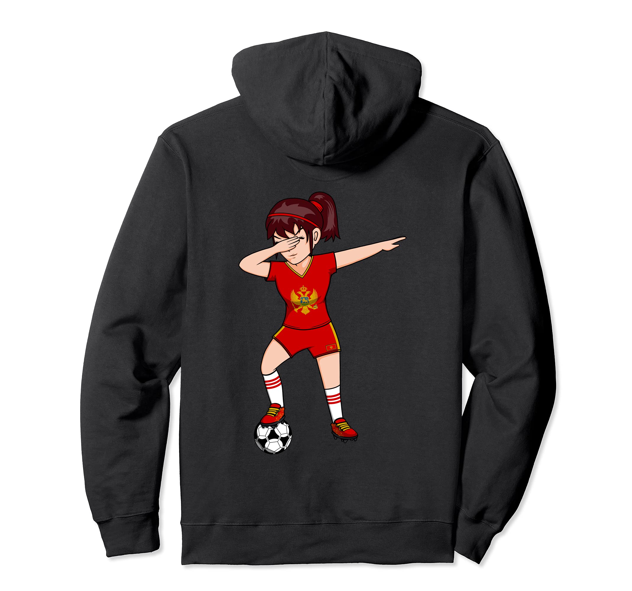 Dabbing Soccer Montenegro Jersey Hoodie - Unique Graphic for Adults - T-Shirt, Sweatshirt, Hoodie