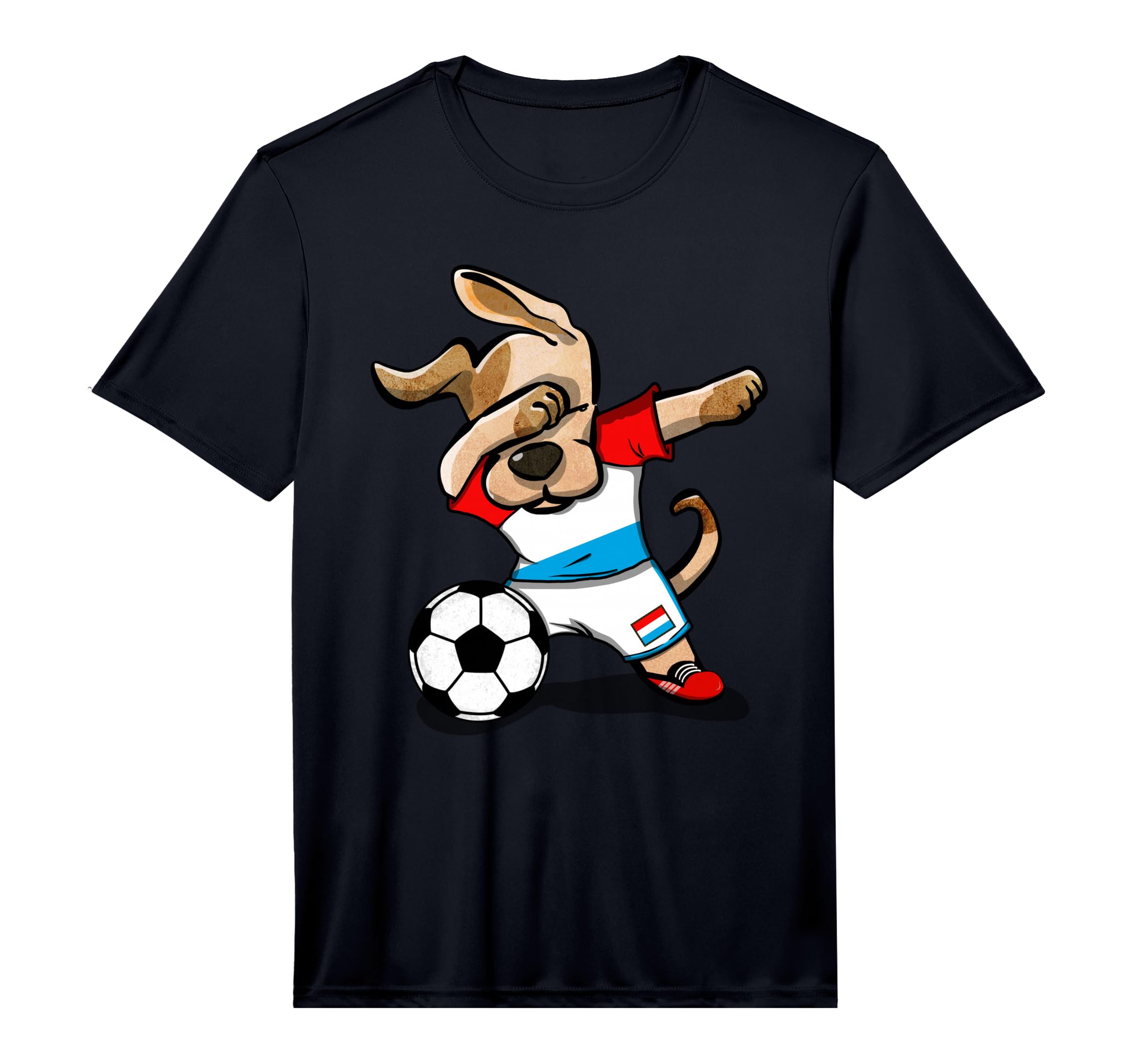 Dog Dabbing Luxembourg Soccer Jersey T-Shirt - Graphic Print Men Women - T-Shirt, Sweatshirt, Hoodie