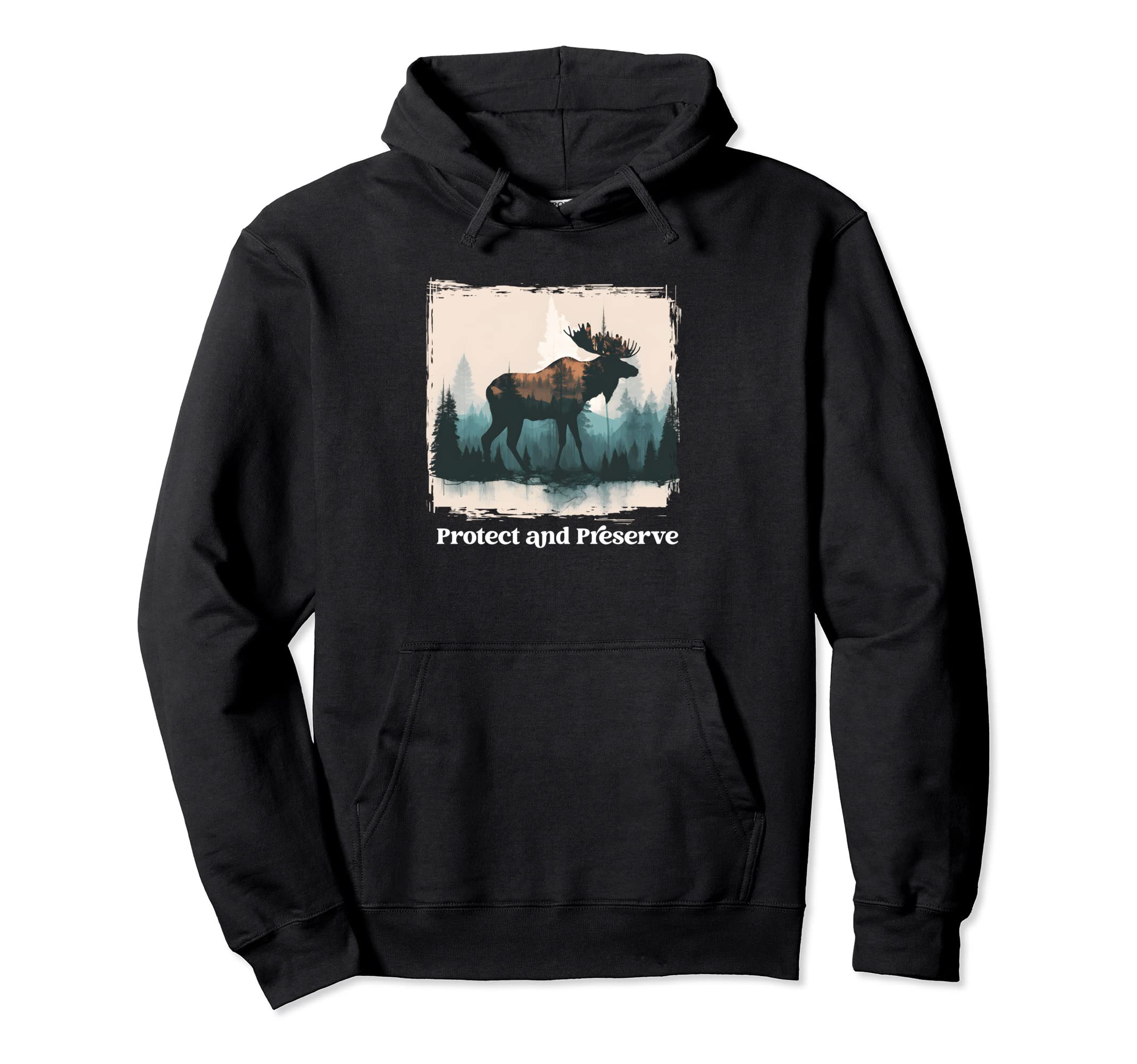Preserve Protect National Park Moose Hoodie - Minimalist Print Unisex - T-Shirt, Sweatshirt, Hoodie