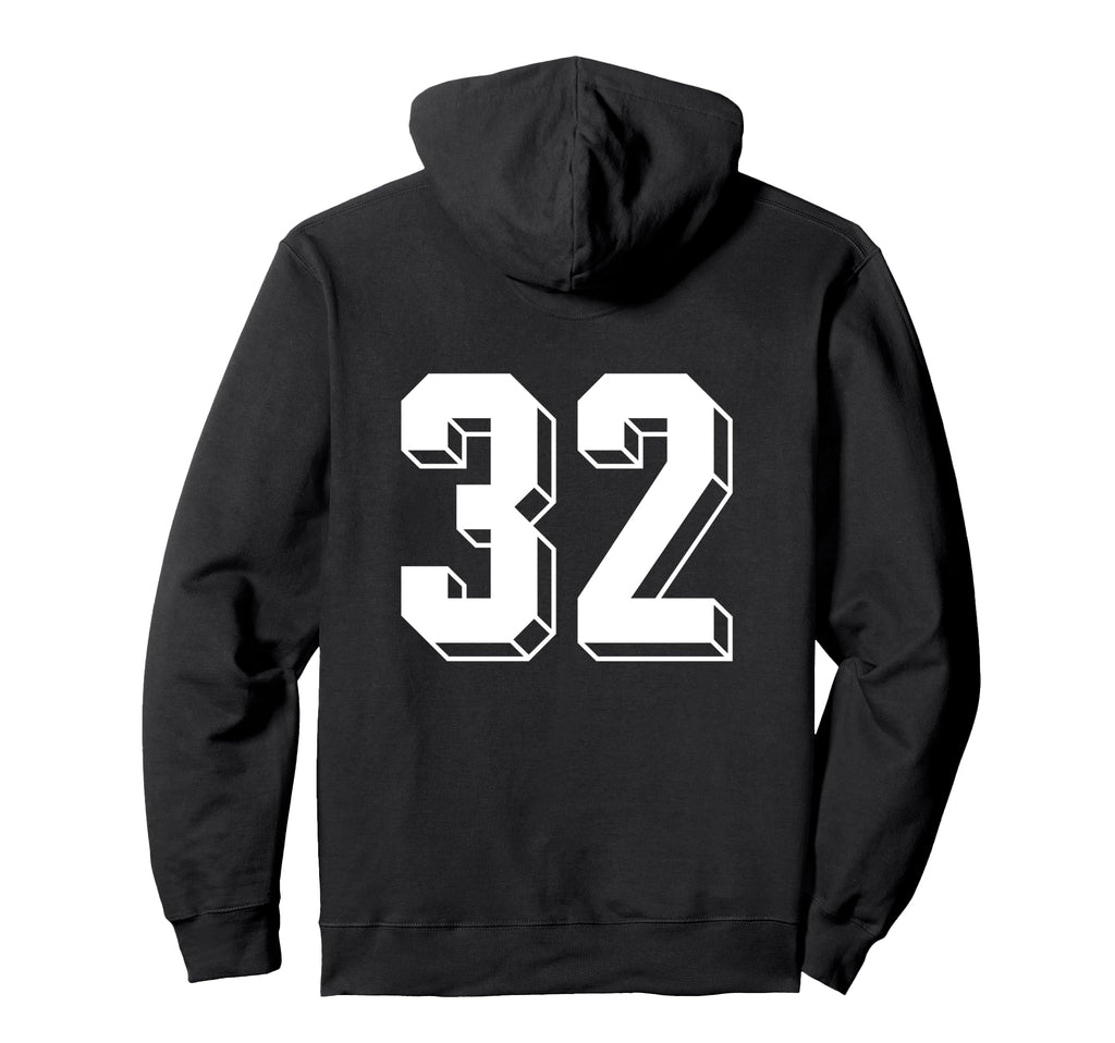 Number 32 Backside 80S 90S Team Jersey Hoodie - Unique Graphic Unisex - T-Shirt, Sweatshirt, Hoodie