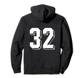 Number 32 Backside 80S 90S Team Jersey Hoodie - Unique Graphic Unisex - T-Shirt, Sweatshirt, Hoodie