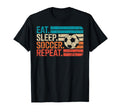 Eat Sleep Soccer Repet Goalie Player Fan T-Shirt - Minimalist Print Unisex - T-Shirt, Sweatshirt, Hoodie