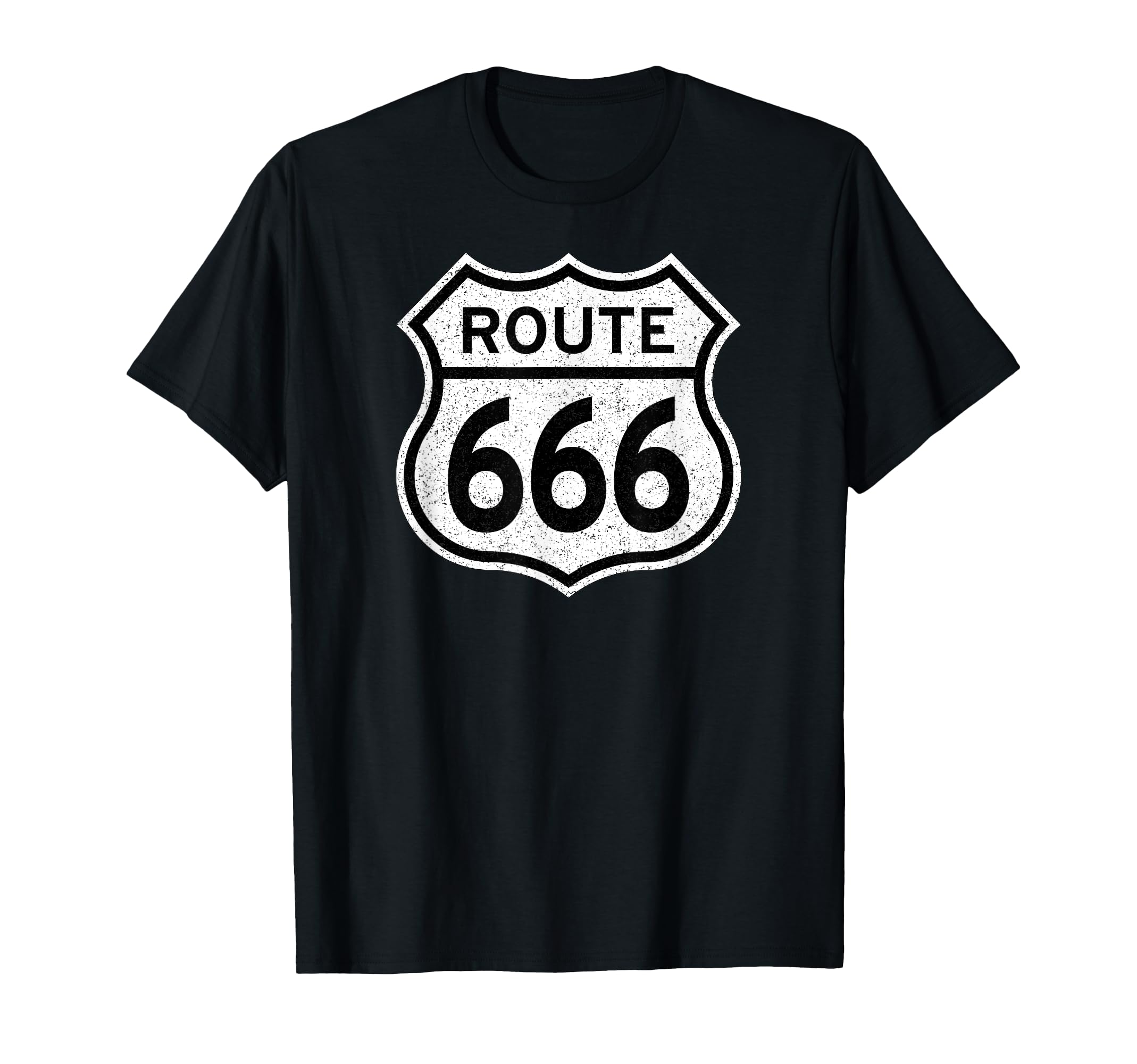 Us Route 666 Road Sign Devils T-Shirt - Casual Everyday Wear for Adults - T-Shirt, Sweatshirt, Hoodie