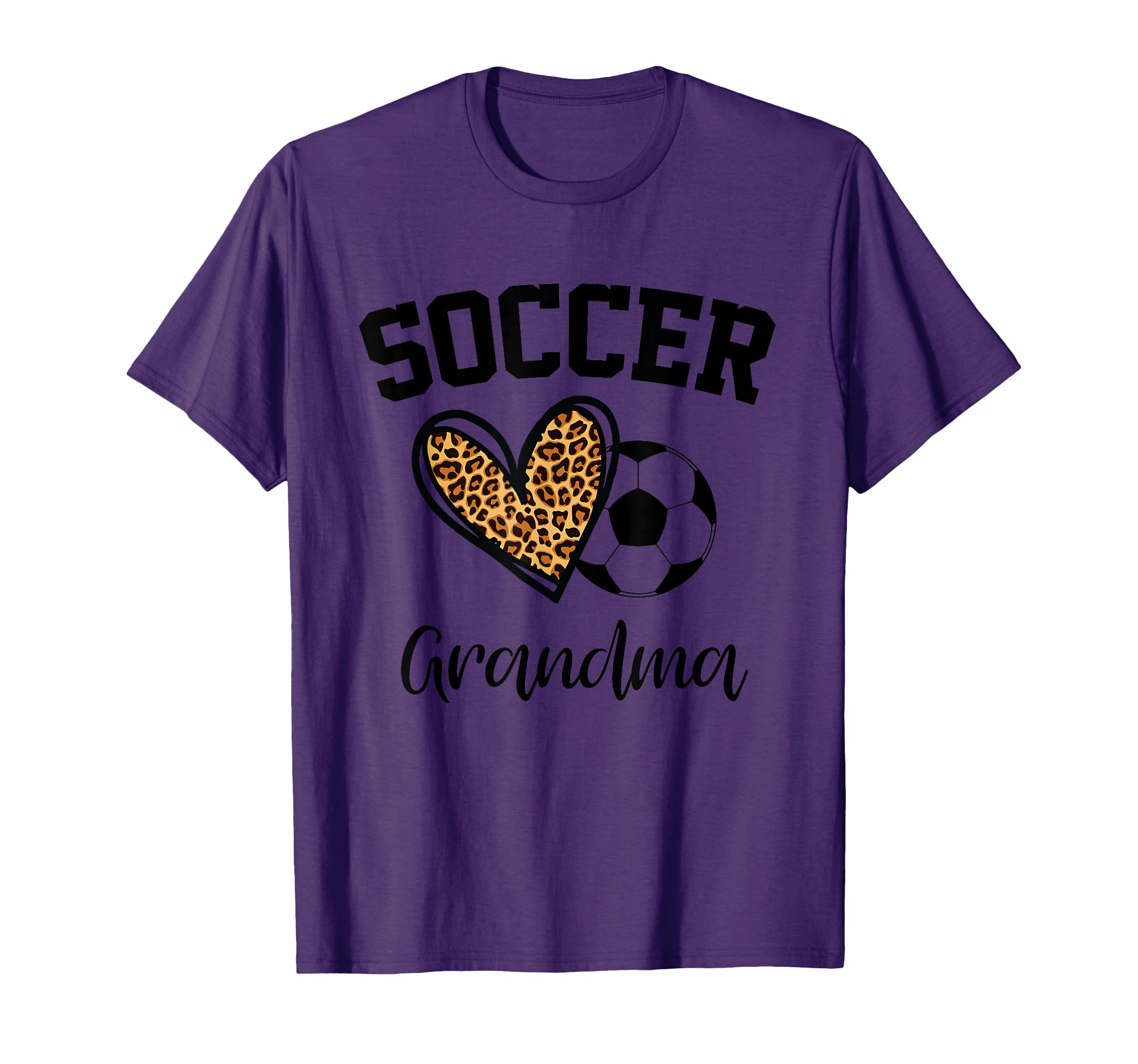 Soccer Grandma Leopard Heart Funny T-Shirt - Novelty Apparel Unisex - T-Shirt, Sweatshirt, Hoodie