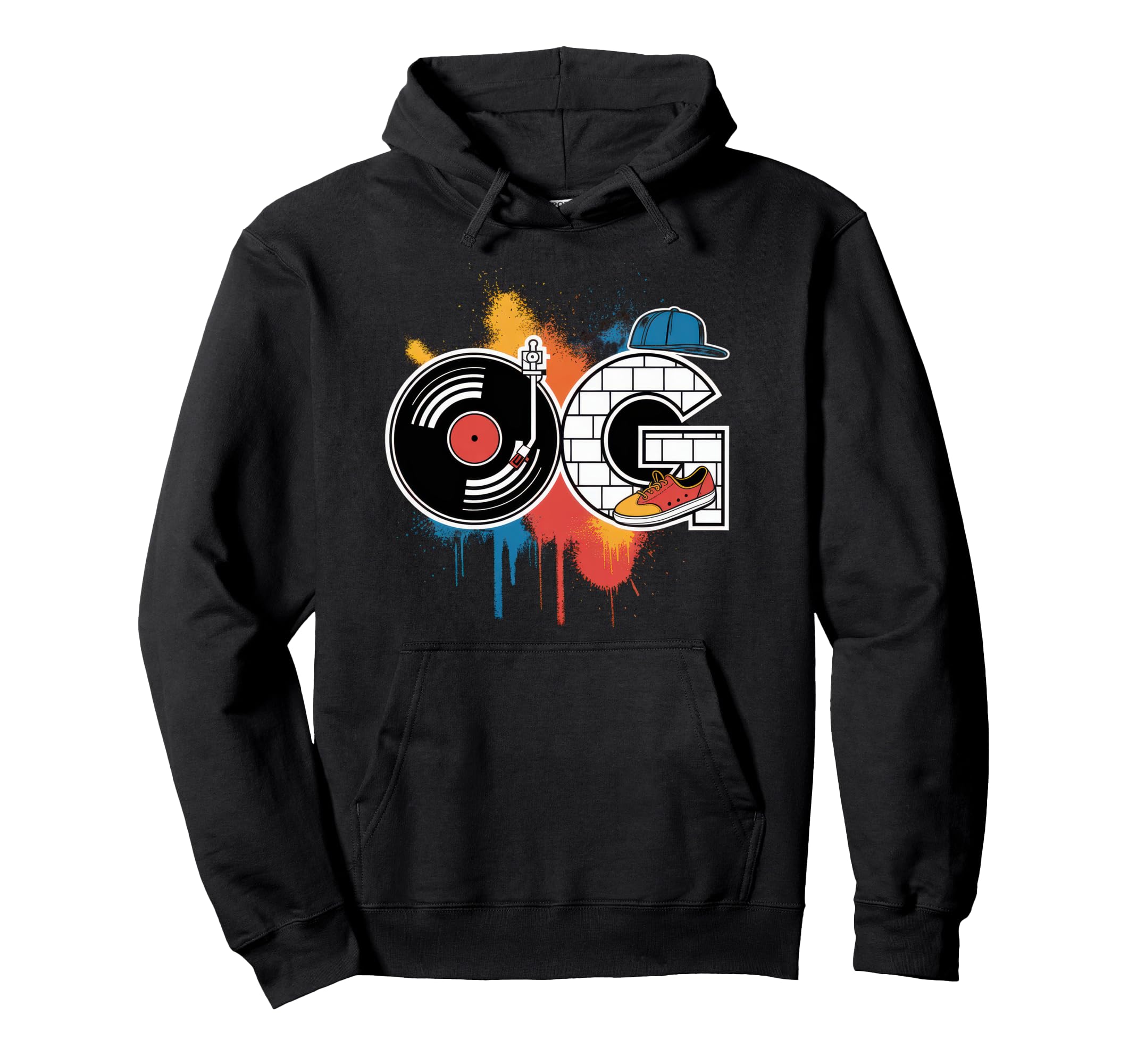 Old School Og Hip Hop Vinyl Cds Tapes 80S Hoodie - Streetwear Style Unisex - T-Shirt, Sweatshirt, Hoodie
