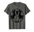 Soccer Peace Sign V Fingers Ball T-Shirt - Casual Everyday Wear Men Women - T-Shirt, Sweatshirt, Hoodie