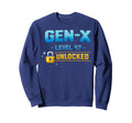 Gen X Level 47 Unlocked Gamer Sweatshirt - Custom Art Print for Adults - T-Shirt, Sweatshirt, Hoodie