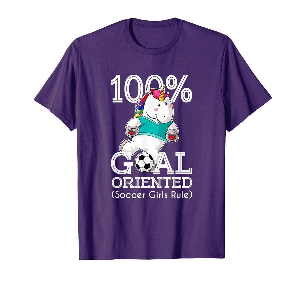 100 Goal Oriented Soccer Rule Unicorn T-Shirt - Aesthetic Graphic Unisex - T-Shirt, Sweatshirt, Hoodie