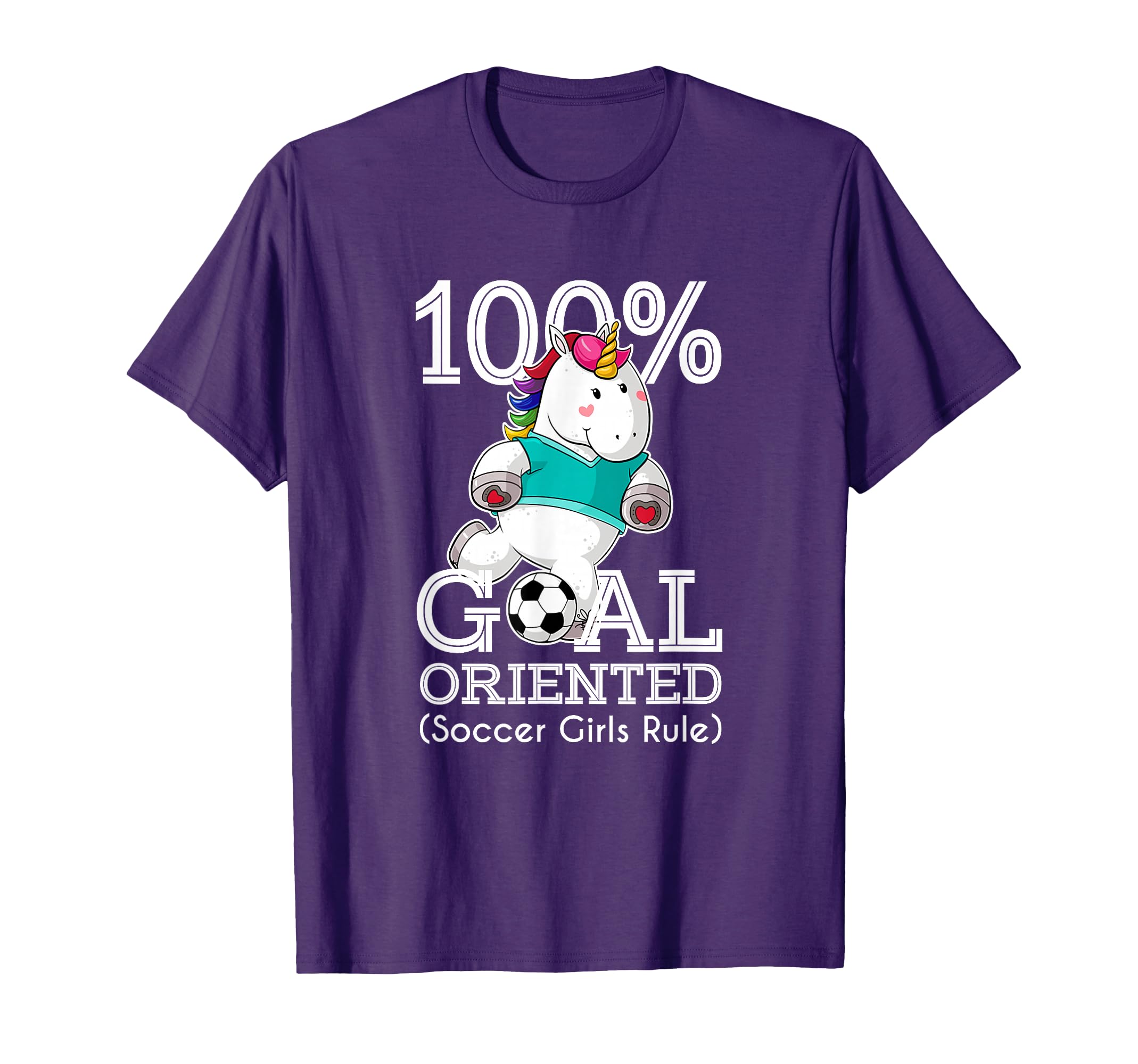 100 Goal Oriented Soccer Rule Unicorn T-Shirt - Aesthetic Graphic Unisex - T-Shirt, Sweatshirt, Hoodie