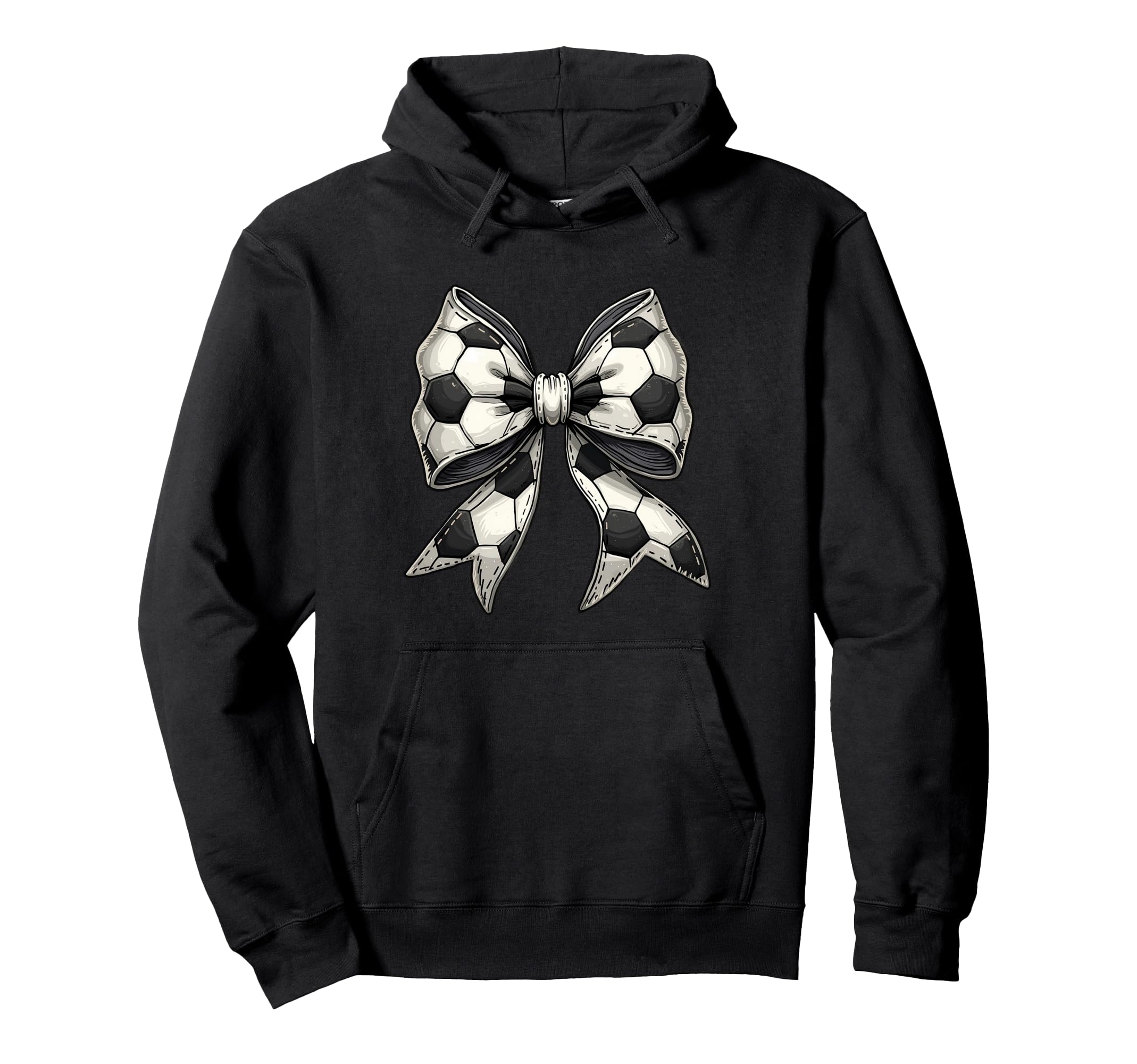 Elegant Soccer Coquette Bow Football Hoodie - Graphic Print for Adults - T-Shirt, Sweatshirt, Hoodie