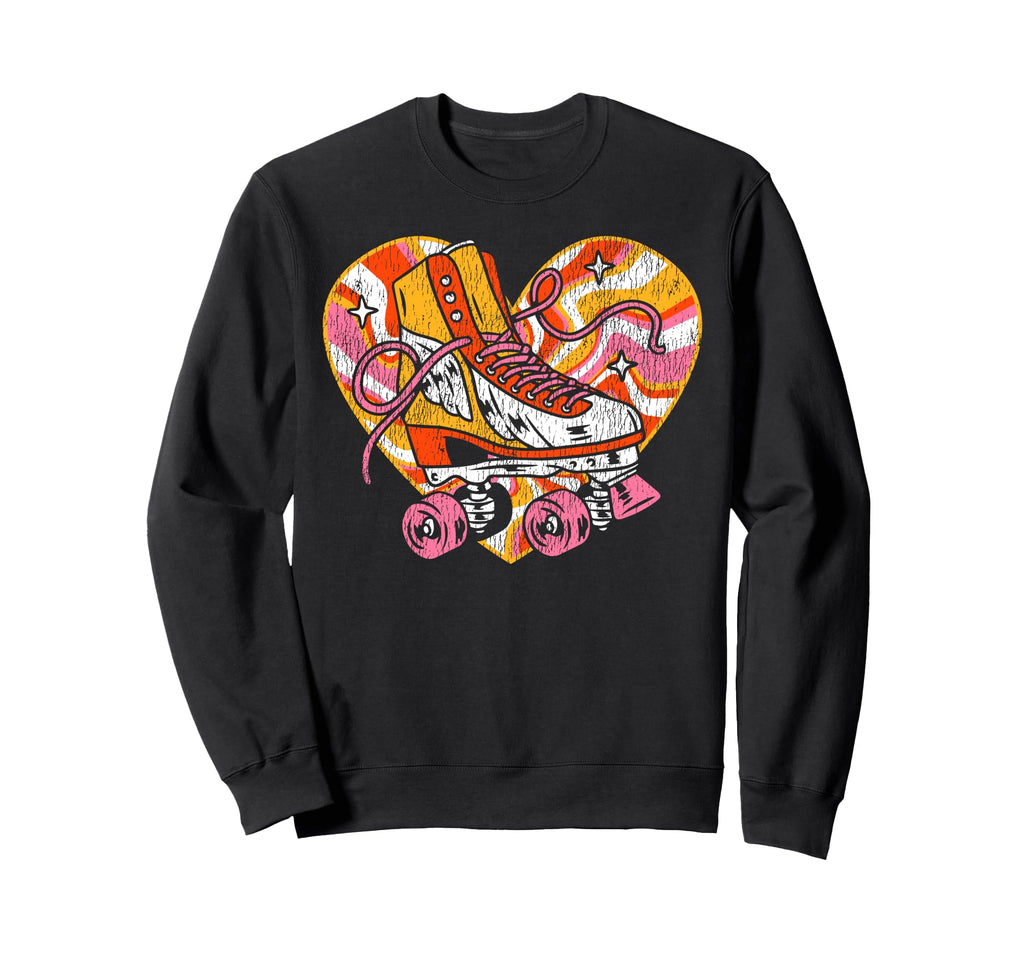 Roller Skating Skate 1970S Disco Ball Sweatshirt - Unique Graphic Unisex - T-Shirt, Sweatshirt, Hoodie