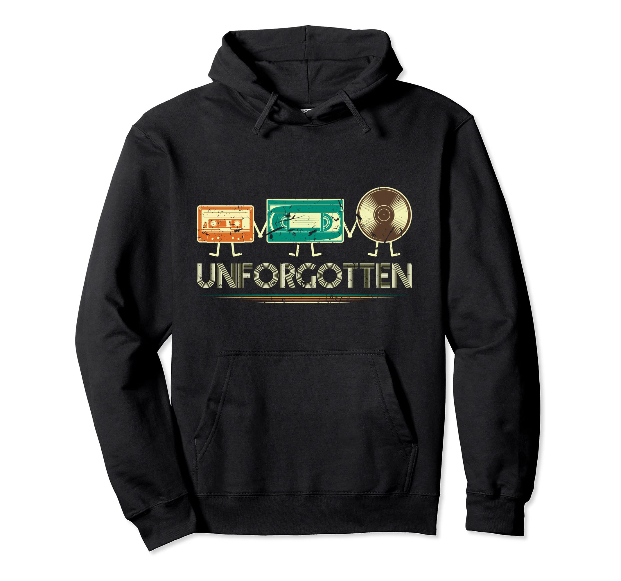 Unforgotten Cassette Tape Vinyl Hoodie - Casual Everyday Wear Unisex - T-Shirt, Sweatshirt, Hoodie