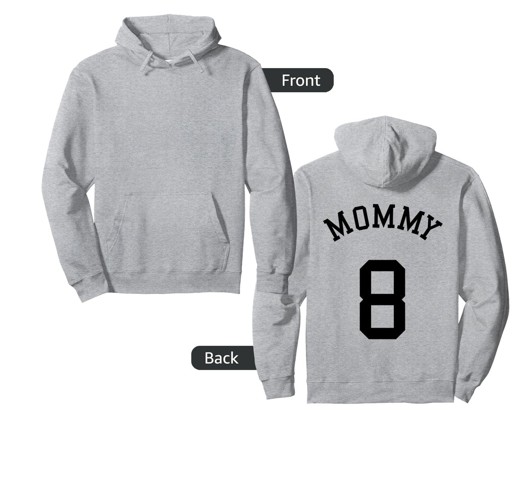 Mommy Team Uniform Number 8 Soccer Hoodie - Minimalist Print Men Women - T-Shirt, Sweatshirt, Hoodie