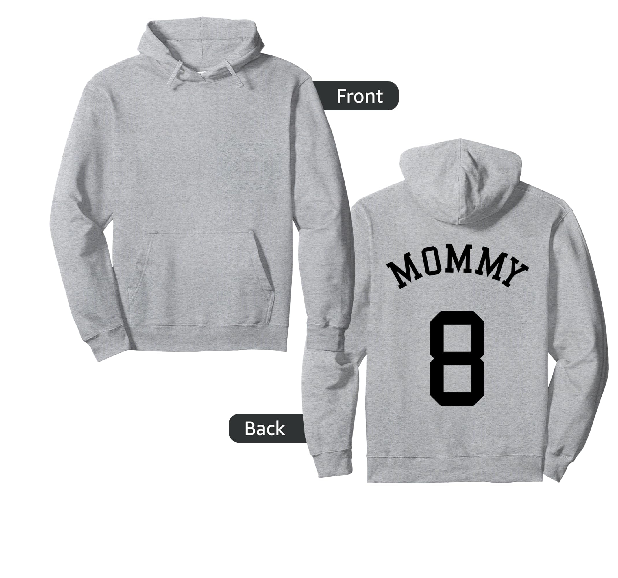 Mommy Team Uniform Number 8 Soccer Hoodie - Minimalist Print Men Women - T-Shirt, Sweatshirt, Hoodie