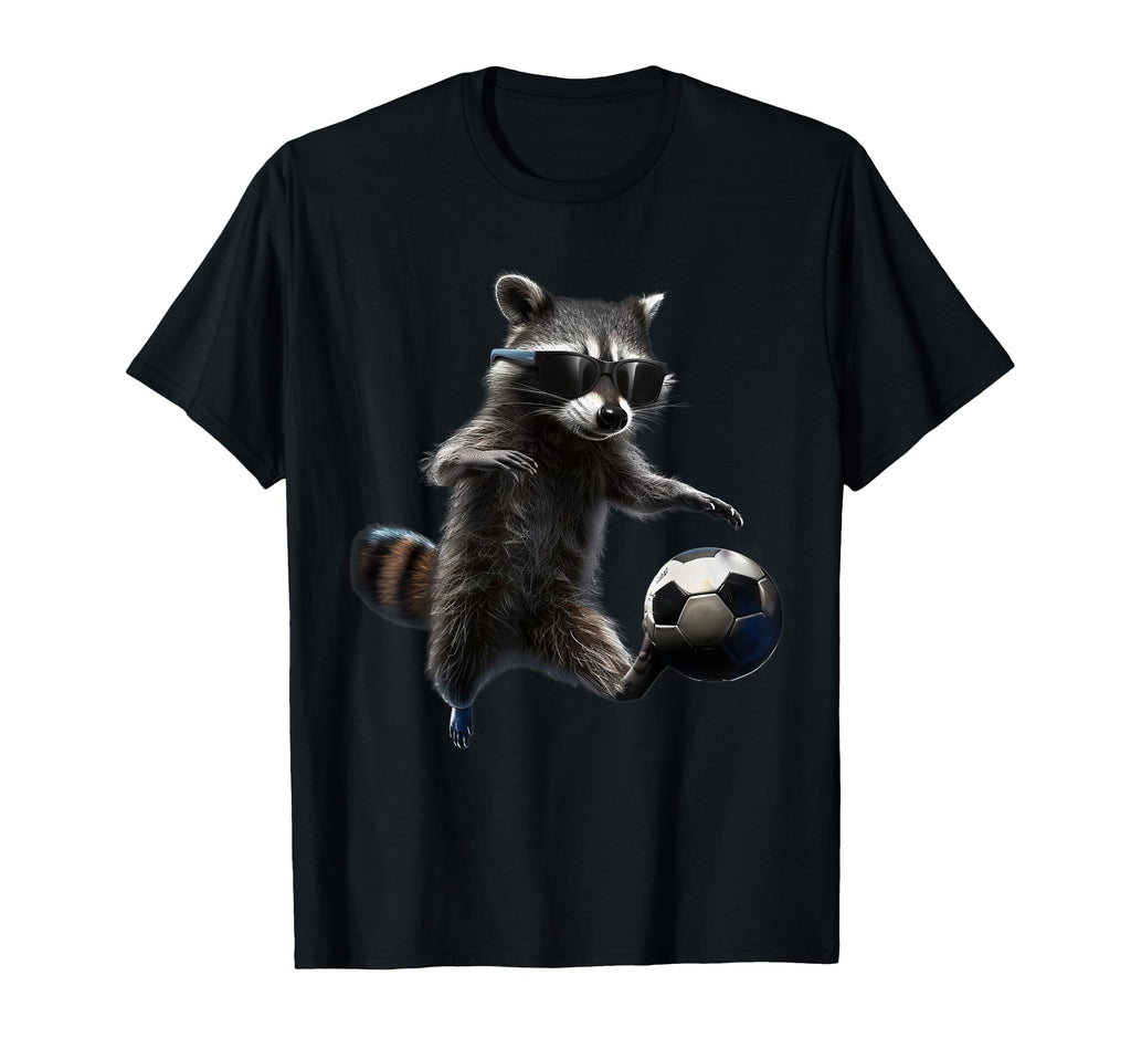 Raccoon Soccer T-Shirt - Fun Novelty Design for Adults - T-Shirt, Sweatshirt, Hoodie