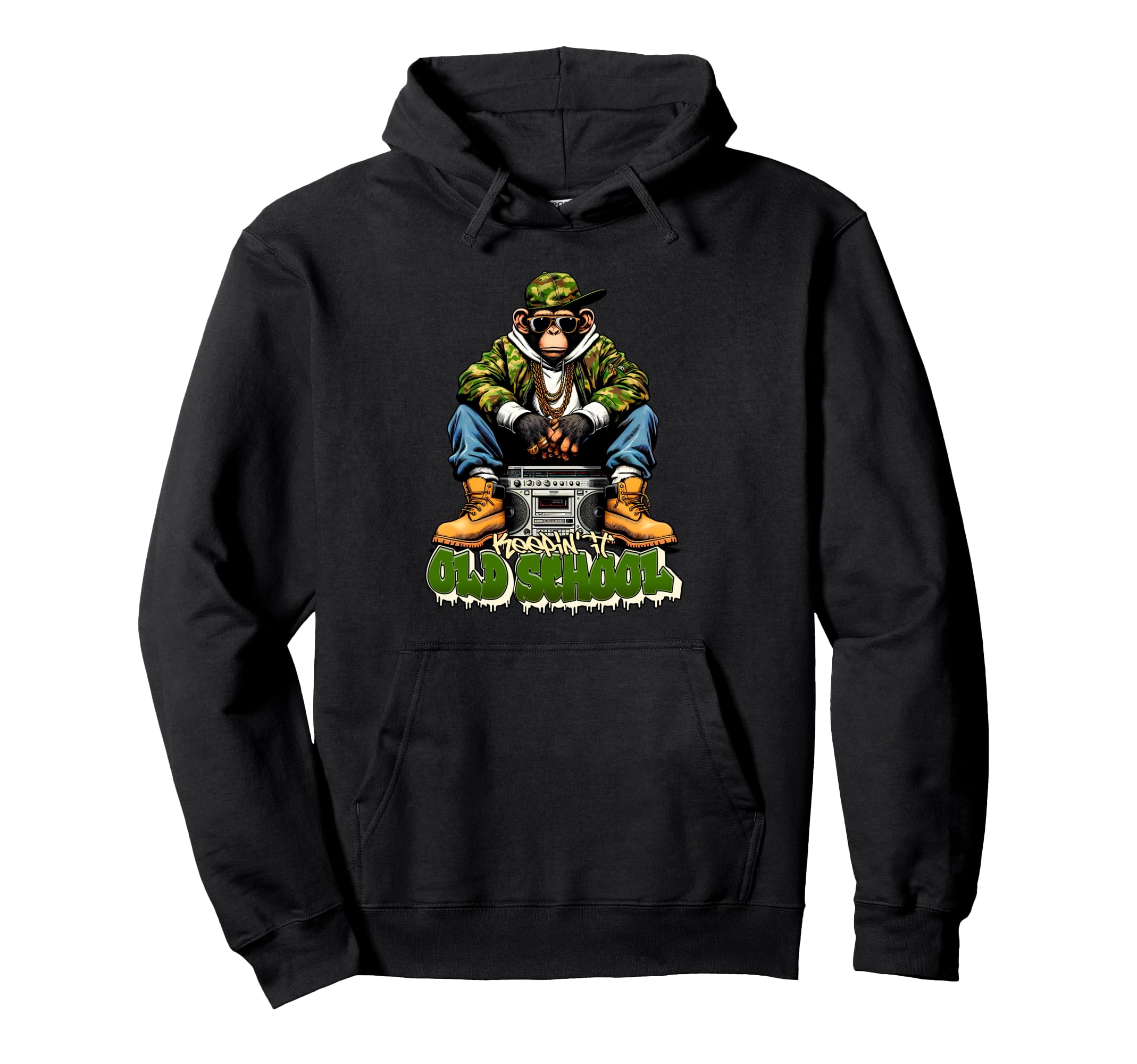 Keeping It Old School Hip Hop Bronx Camo Hoodie - Fun Novelty Design Unisex - T-Shirt, Sweatshirt, Hoodie
