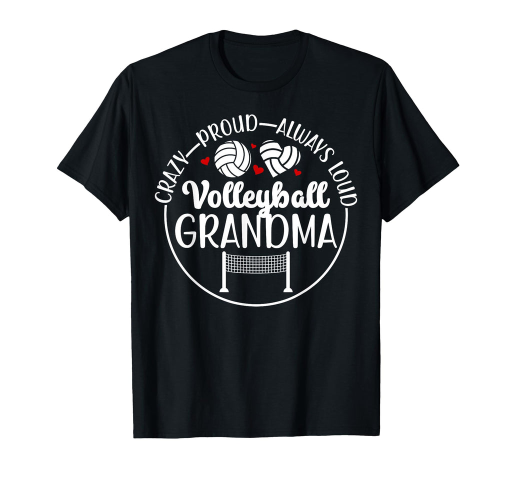 Crazy Proud Volleyball Grandma T-Shirt - Minimalist Print for Adults - T-Shirt, Sweatshirt, Hoodie