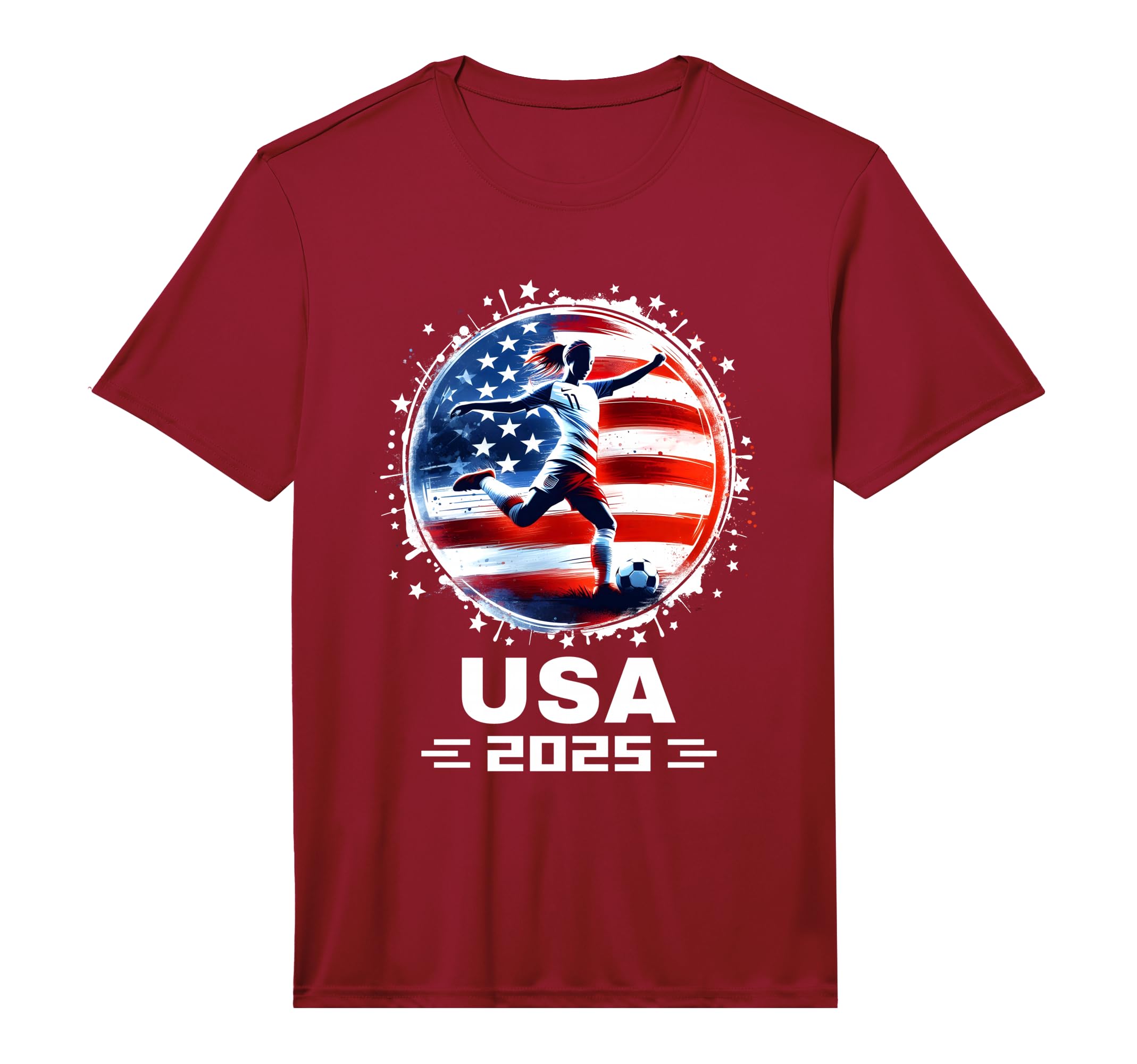 Womens Soccer American Flag Soccer T-Shirt - Novelty Apparel for Adults - T-Shirt, Sweatshirt, Hoodie