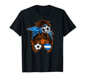Messy Bun Hair Brown Skin Soccer T-Shirt - Trendy Graphic Men Women - T-Shirt, Sweatshirt, Hoodie