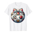 Soccer Flower Coquette Bow Floral T-Shirt - Fun Novelty Design Men Women - T-Shirt, Sweatshirt, Hoodie