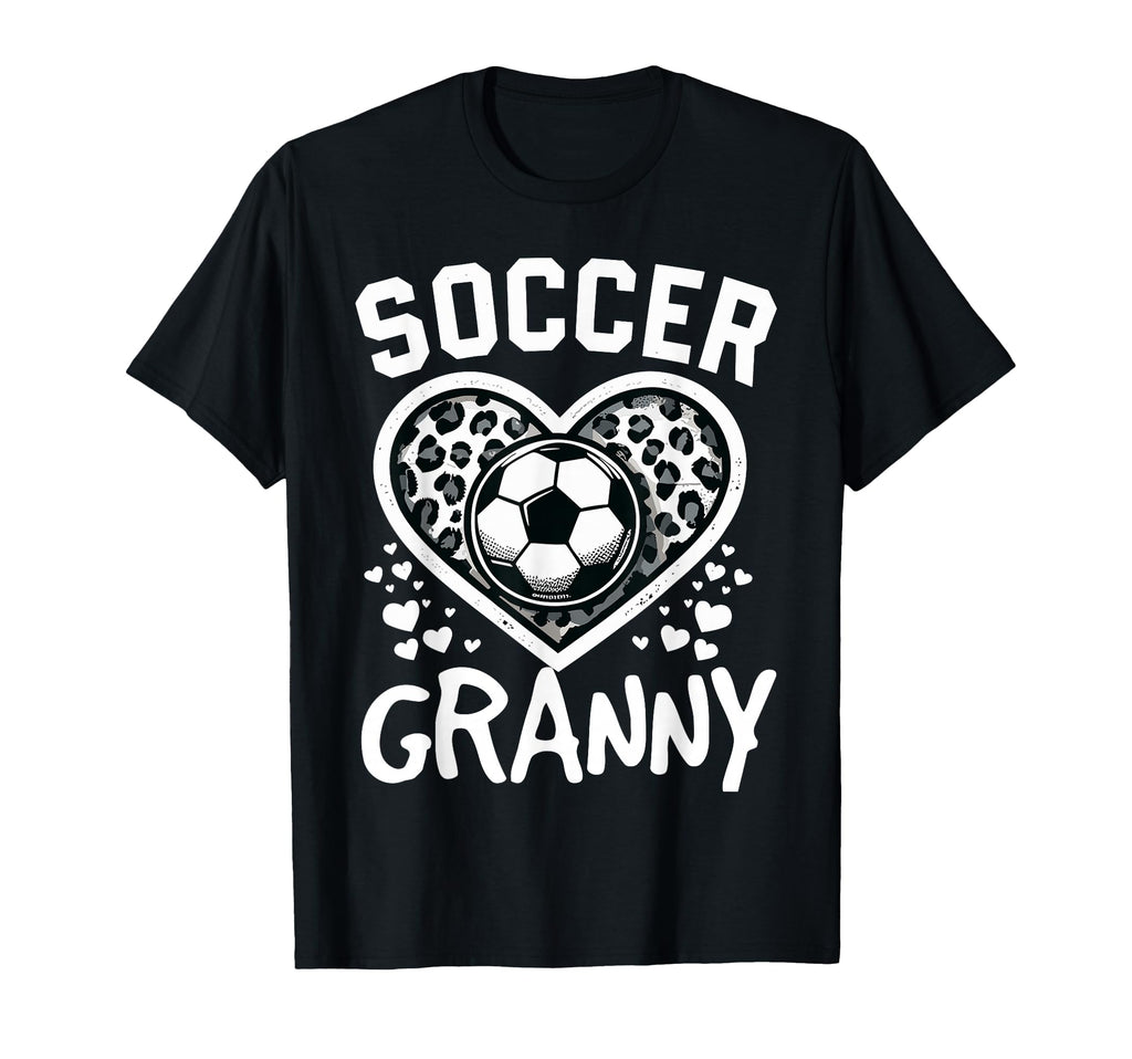 Soccer Granny Leopard Heart Granny T-Shirt - Aesthetic Graphic for Adults - T-Shirt, Sweatshirt, Hoodie