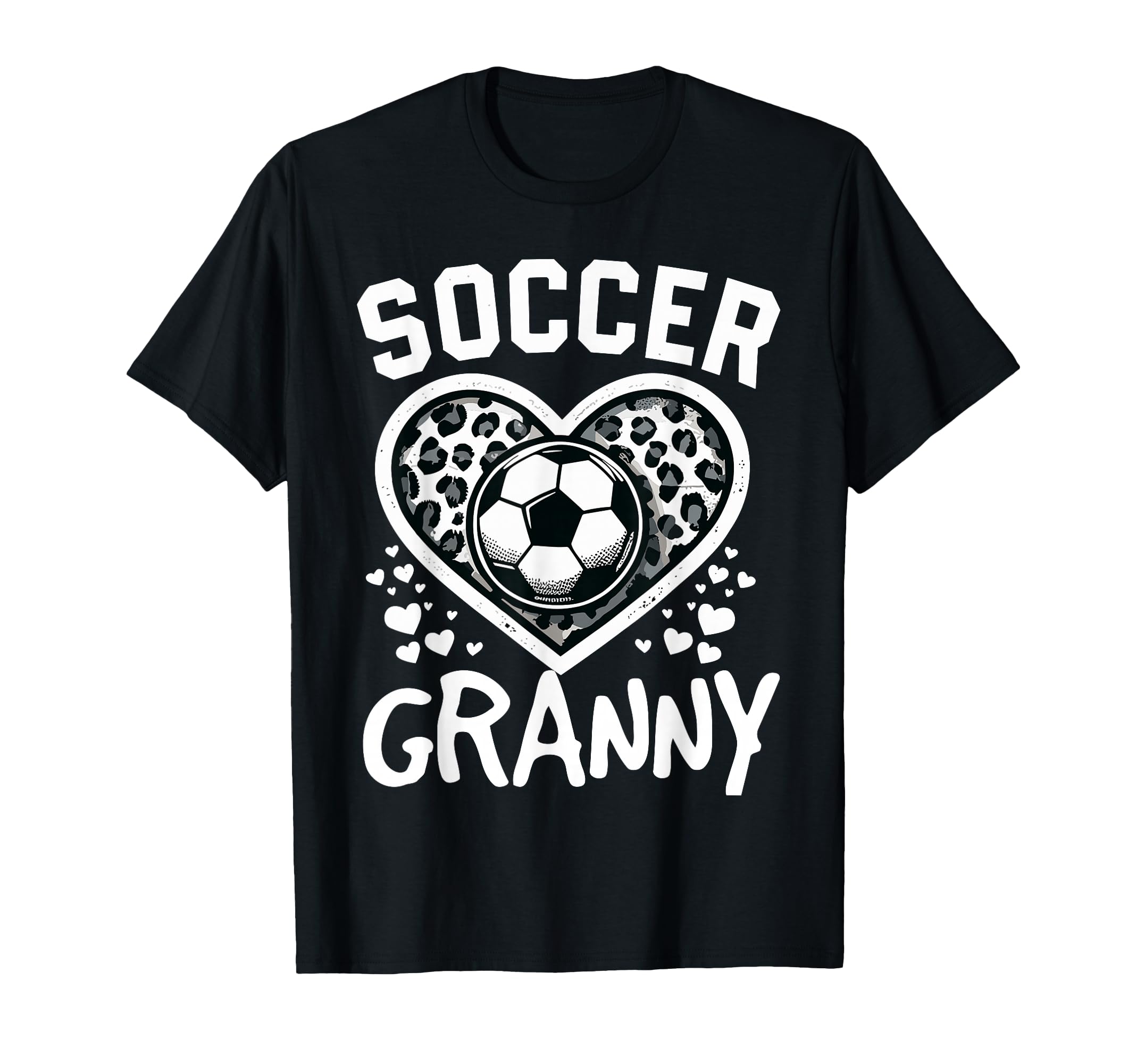 Soccer Granny Leopard Heart Granny T-Shirt - Casual Everyday Wear Unisex - T-Shirt, Sweatshirt, Hoodie