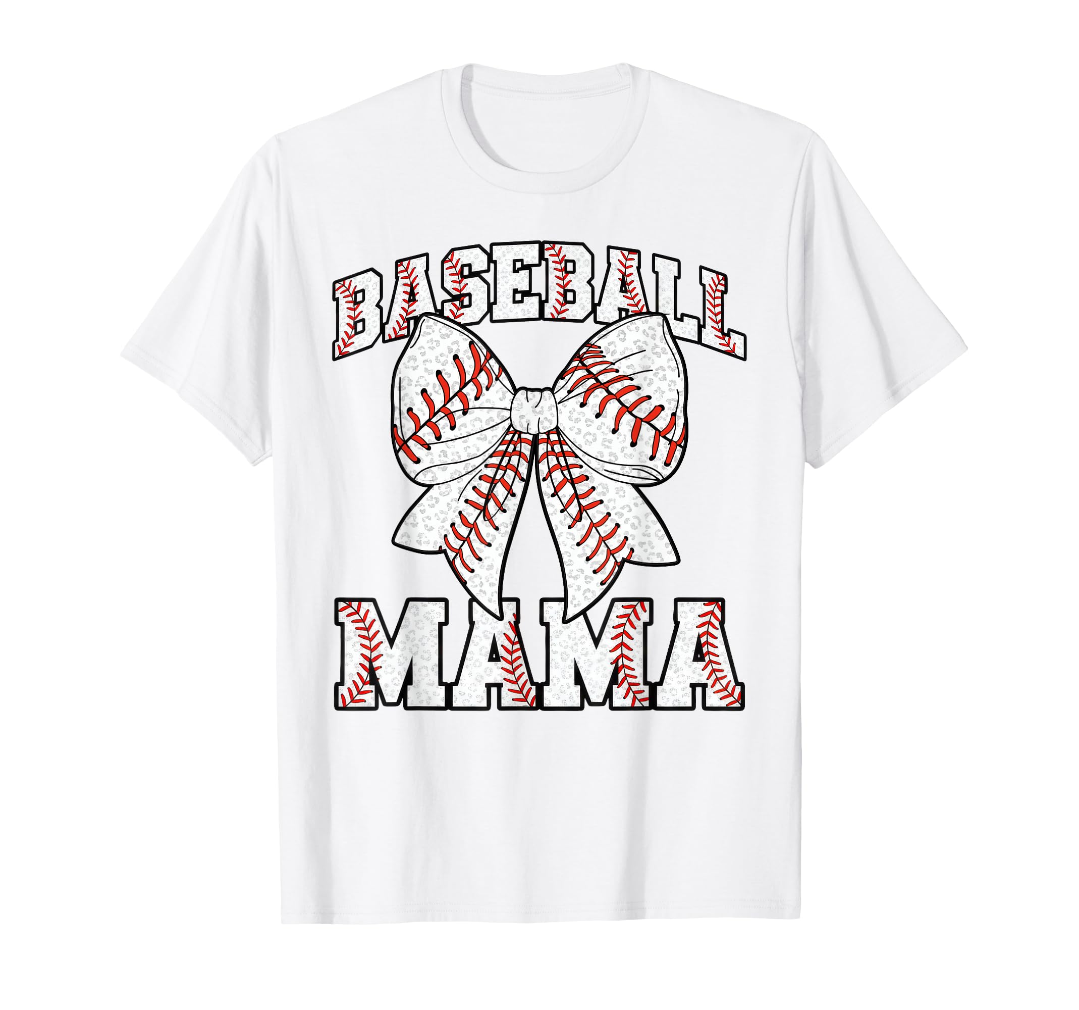 Baseball Mama Sports Mom Leopard Baseball T-Shirt - Novelty Apparel Unisex - T-Shirt, Sweatshirt, Hoodie