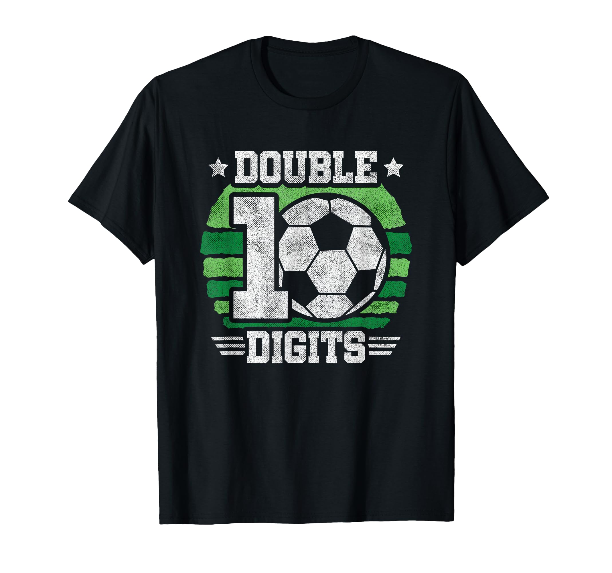Soccer Birthday 10 Year Old Double T-Shirt - Trendy Graphic for Adults - T-Shirt, Sweatshirt, Hoodie