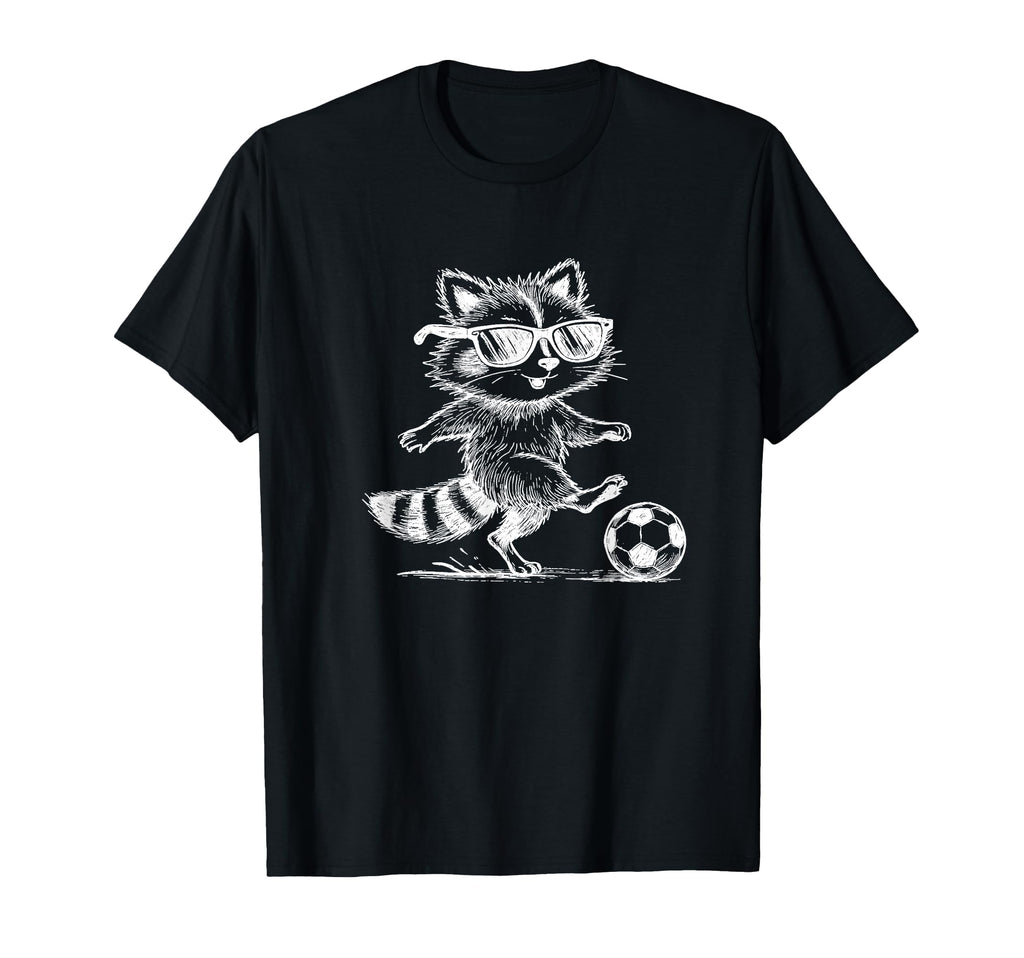 Raccoon Soccer Player Sunglasses T-Shirt - Casual Everyday Wear for Adults - T-Shirt, Sweatshirt, Hoodie