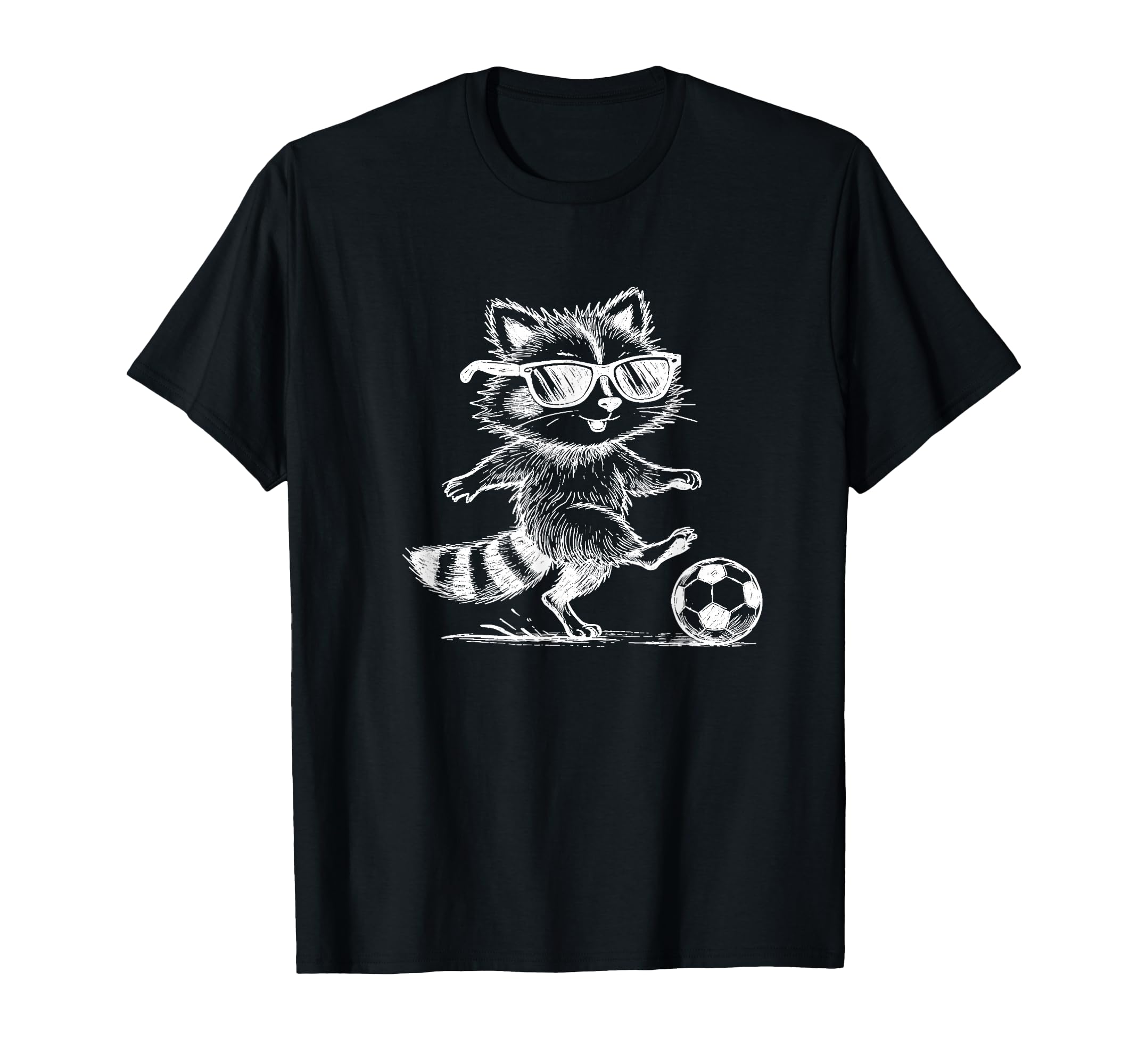 Raccoon Soccer Player Sunglasses T-Shirt - Casual Everyday Wear for Adults - T-Shirt, Sweatshirt, Hoodie