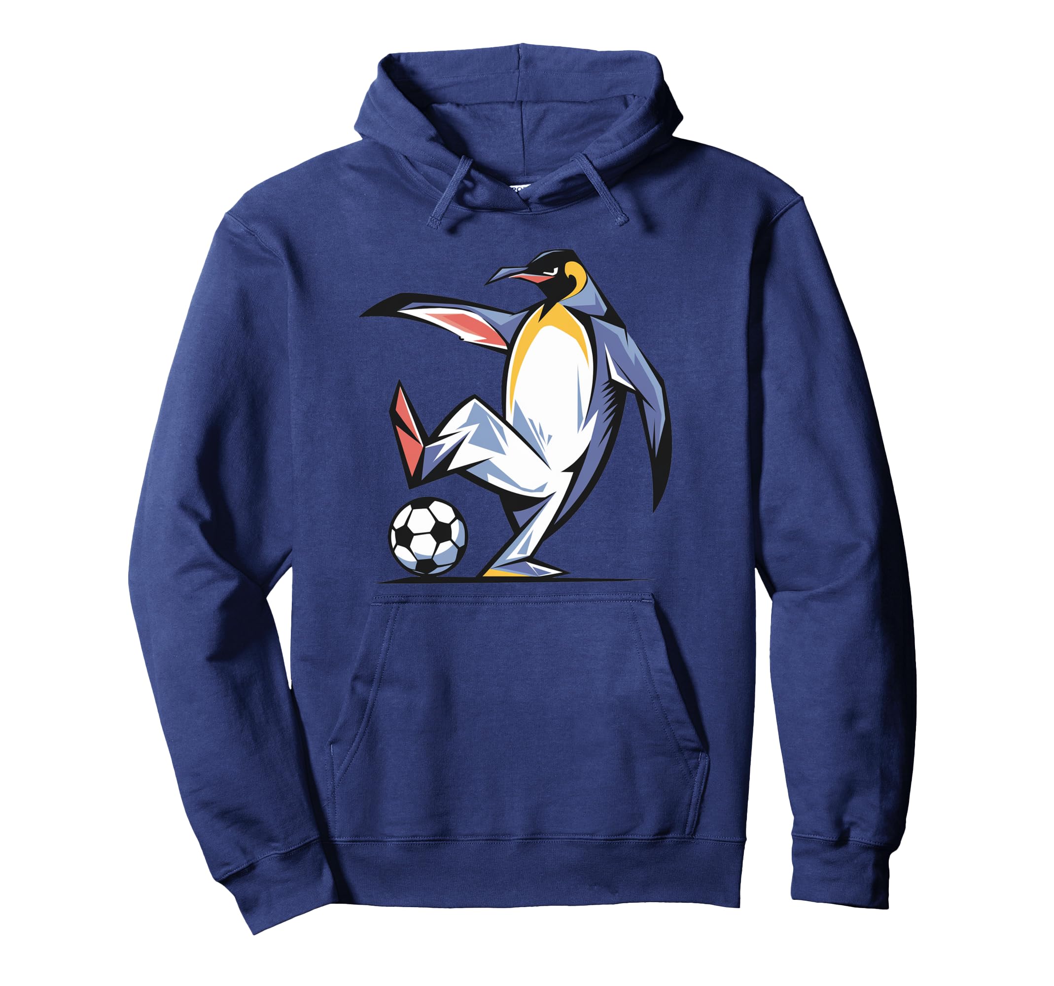 Funny Colorful King Penguin Playing Hoodie - Aesthetic Graphic Men Women - T-Shirt, Sweatshirt, Hoodie