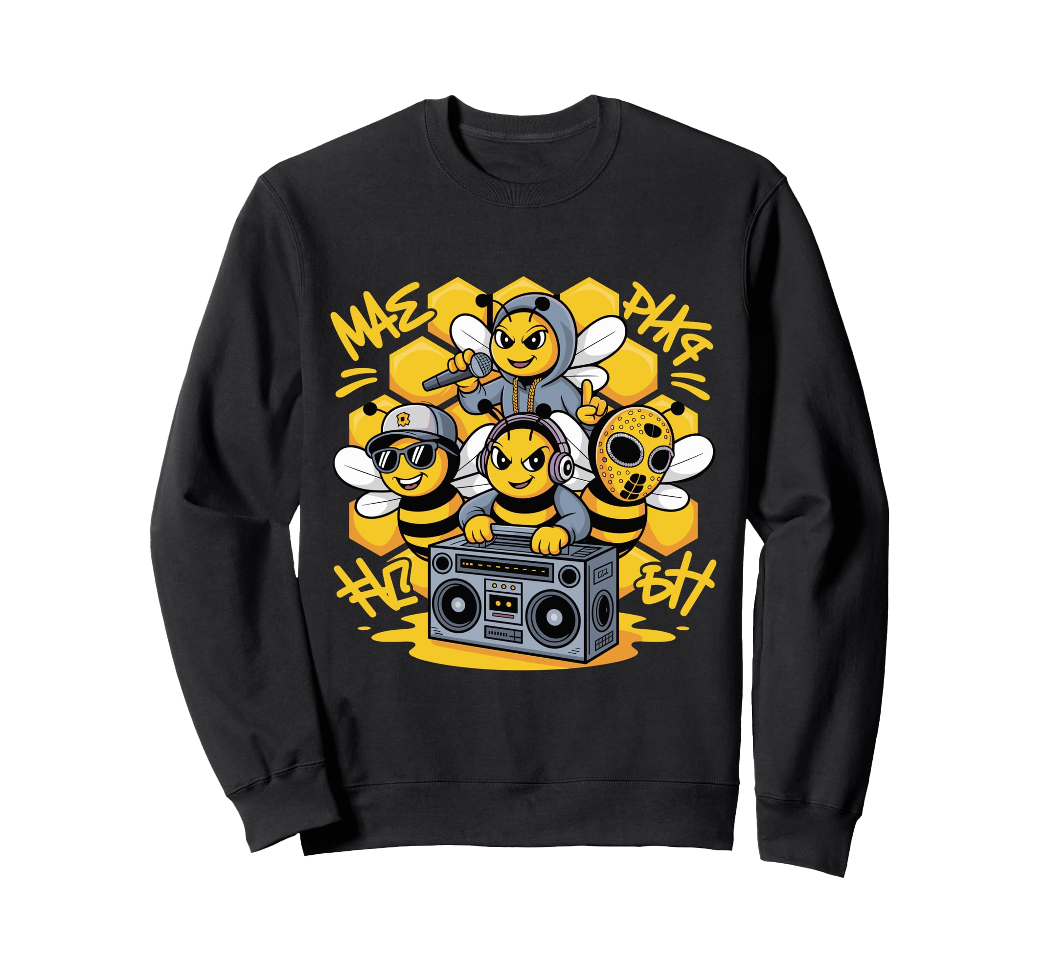 Bees Hip Hop Dance Crew Old Sweatshirt - Casual Everyday Wear Unisex - T-Shirt, Sweatshirt, Hoodie
