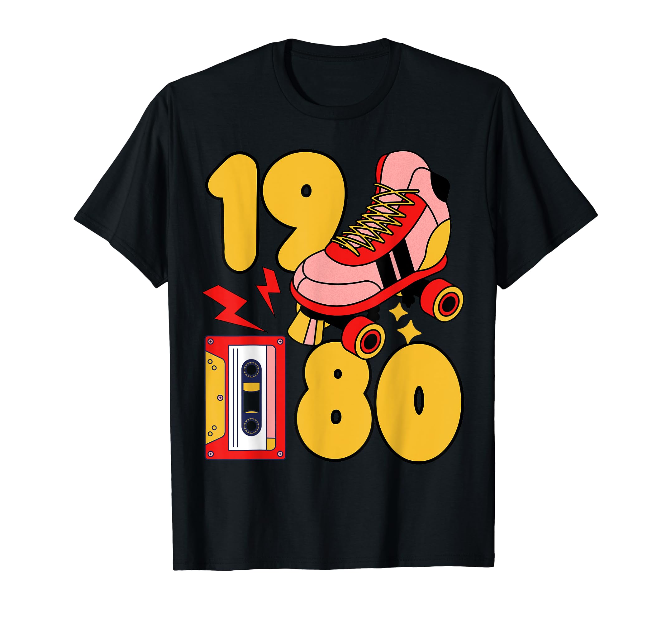 80S Vibes Mixed Tapes Roller Skates T-Shirt - Unique Graphic for Adults - T-Shirt, Sweatshirt, Hoodie