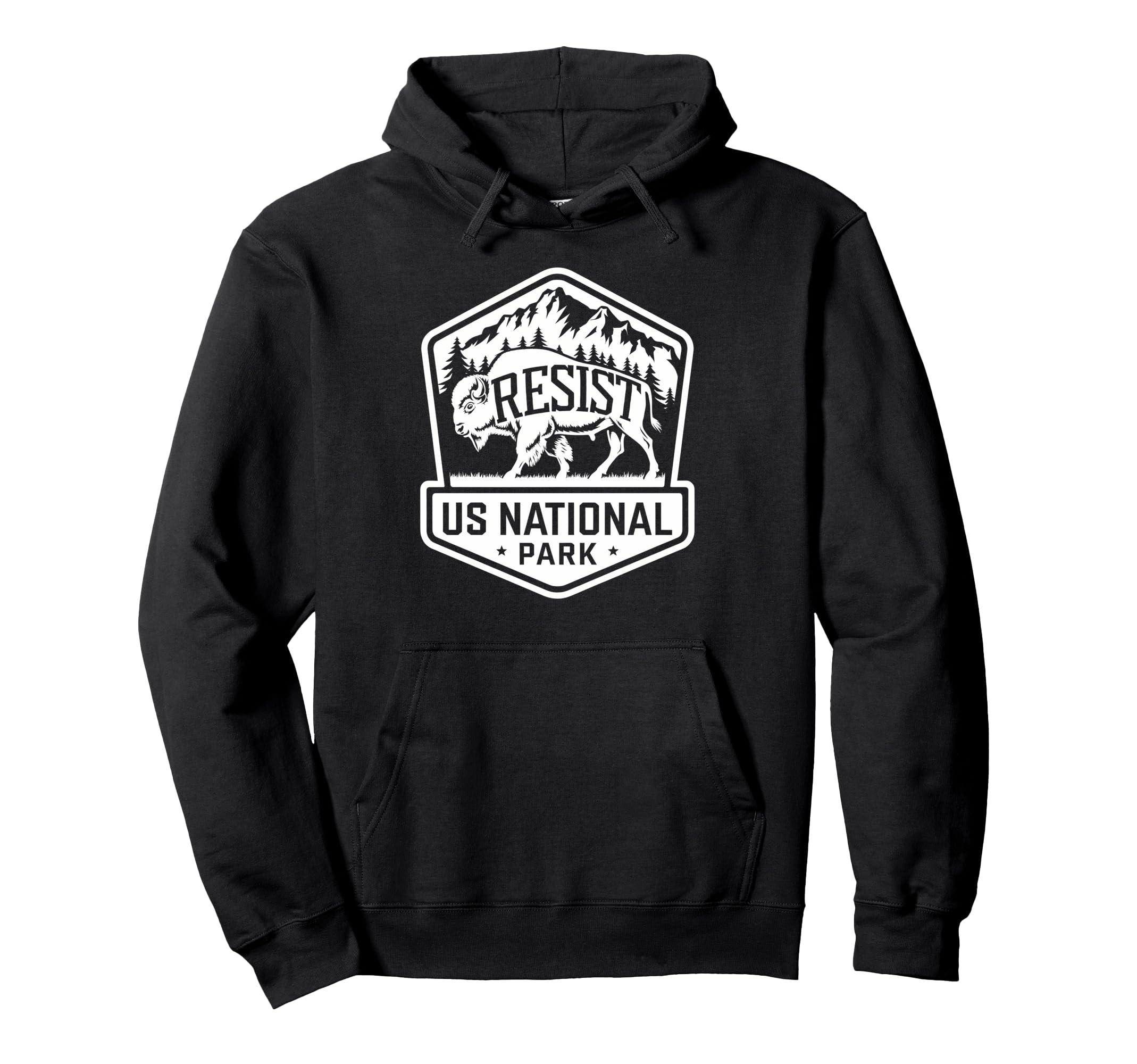 Resist Bison Buffalo Alt Us National Hoodie - Minimalist Print for Adults - T-Shirt, Sweatshirt, Hoodie