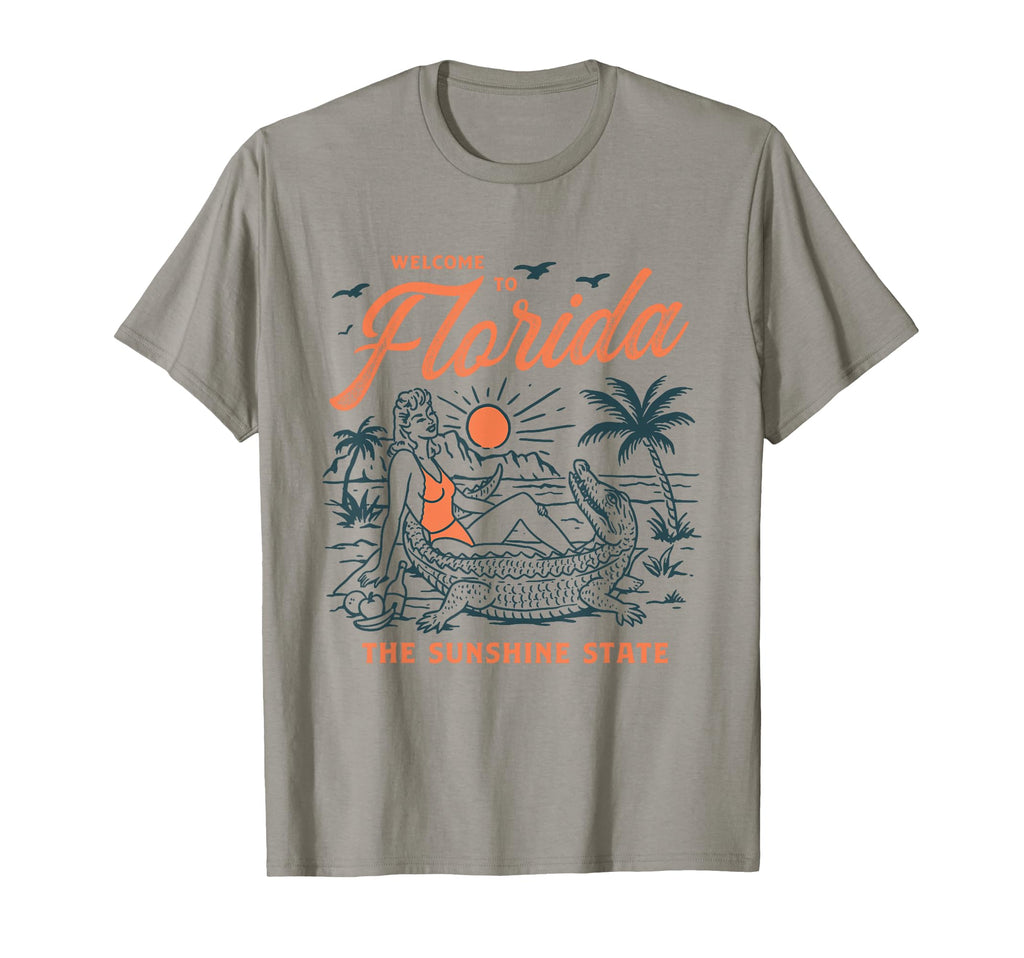 Welcome To Florida Funny Gator Beach T-Shirt - Streetwear Style Men Women - T-Shirt, Sweatshirt, Hoodie