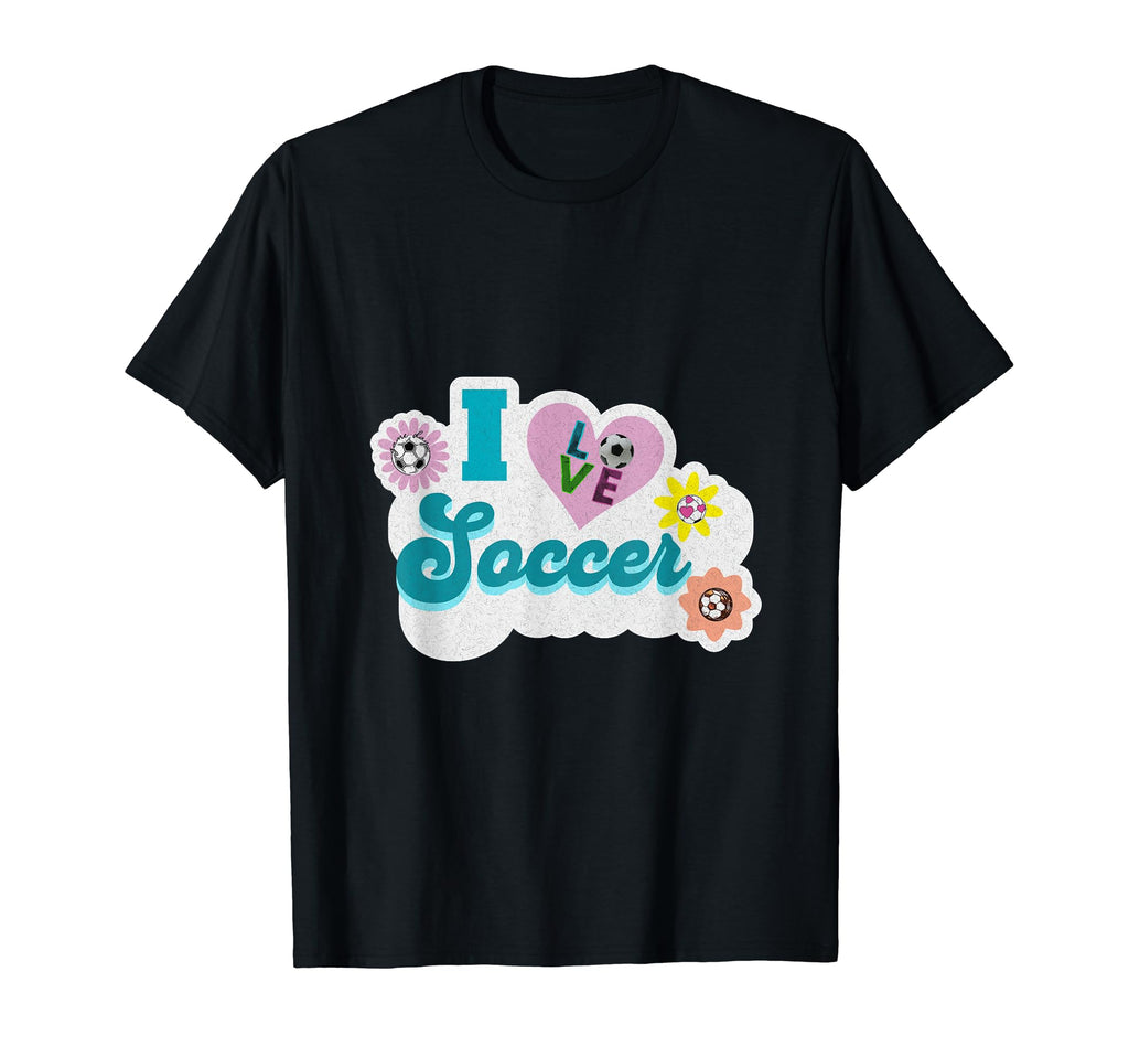 I Love Soccer Funny Soccer Flowers T-Shirt - Aesthetic Graphic for Adults - T-Shirt, Sweatshirt, Hoodie
