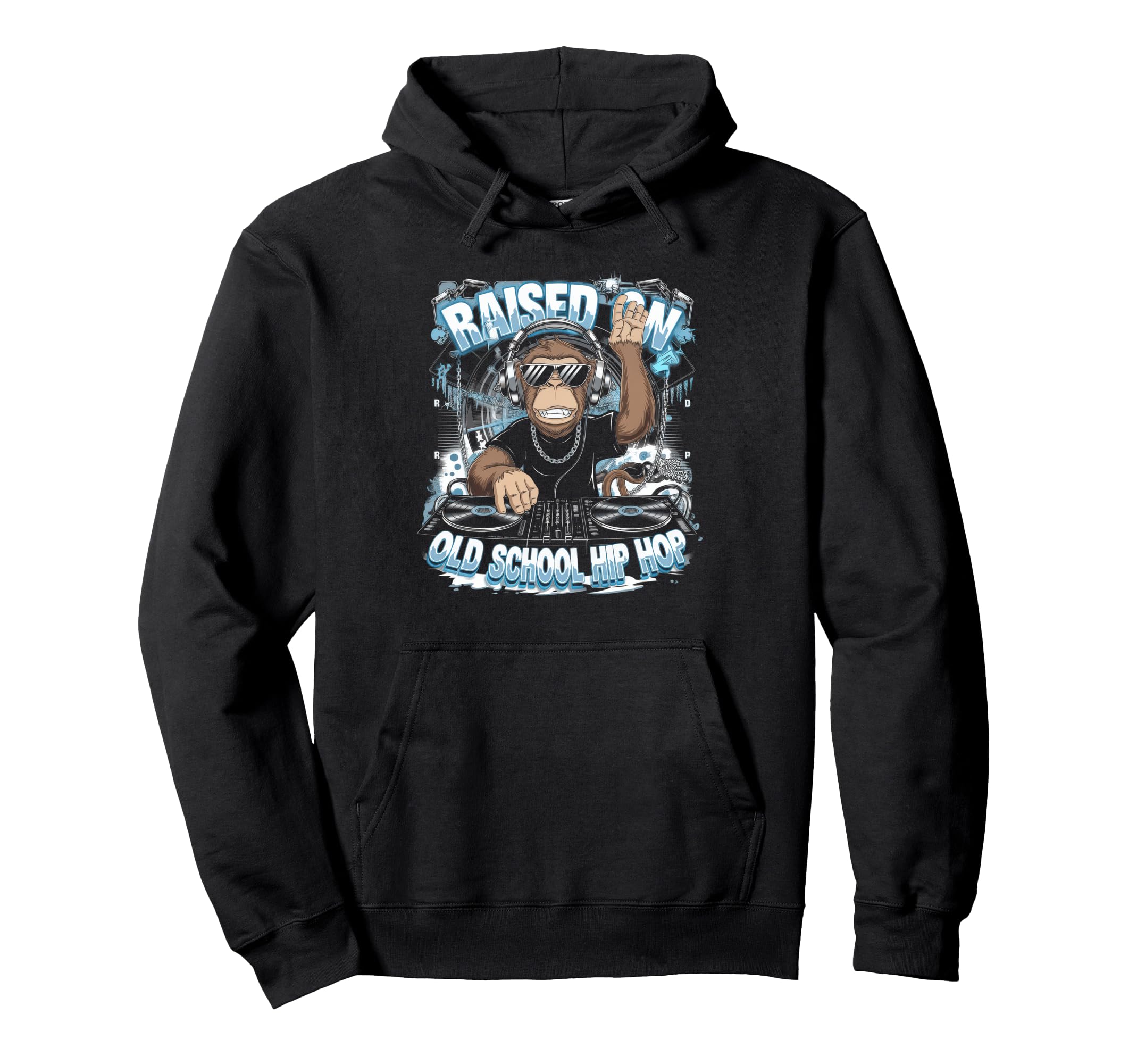 Raised Old School Graffiti Rap Hip Hop Hoodie - Trendy Graphic Men Women - T-Shirt, Sweatshirt, Hoodie