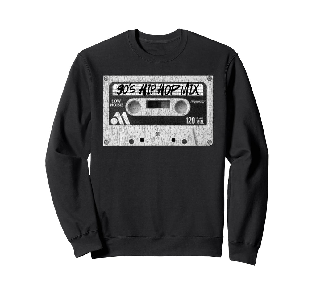 90S Hip Hop Mix Tape Cassette Sweatshirt - Custom Art Print Unisex - T-Shirt, Sweatshirt, Hoodie