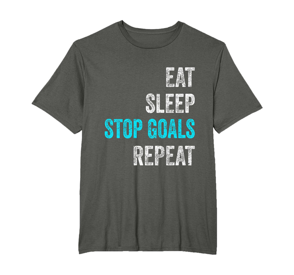 Goalkeeper Eat Sleep Stop Goals Repeat T-Shirt - Minimalist Print Unisex - T-Shirt, Sweatshirt, Hoodie