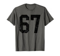 Distressed Black Number 67 Jersey T-Shirt - Aesthetic Graphic Unisex - T-Shirt, Sweatshirt, Hoodie
