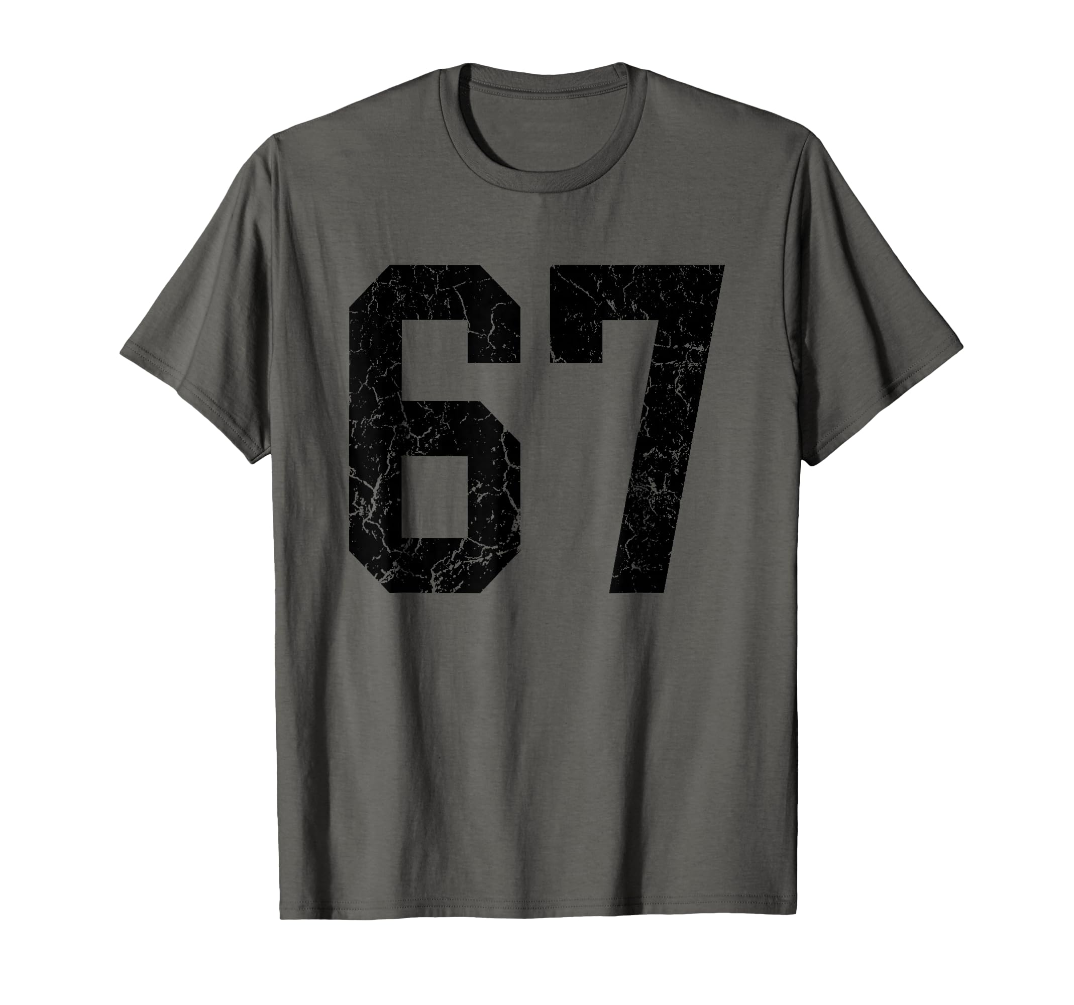 Distressed Black Number 67 Jersey T-Shirt - Aesthetic Graphic Unisex - T-Shirt, Sweatshirt, Hoodie