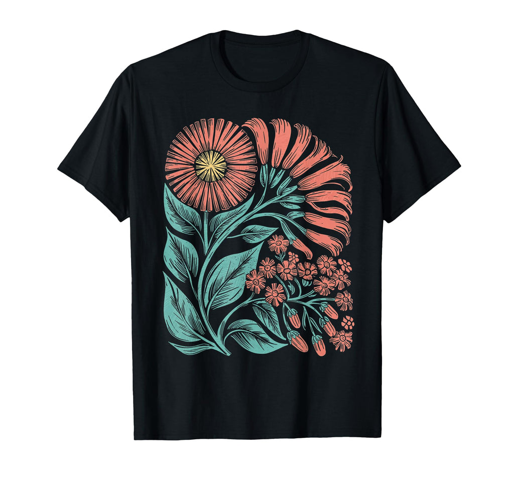 Botanical Boho Daisy Flower Floral T-Shirt - Novelty Apparel Men Women - T-Shirt, Sweatshirt, Hoodie