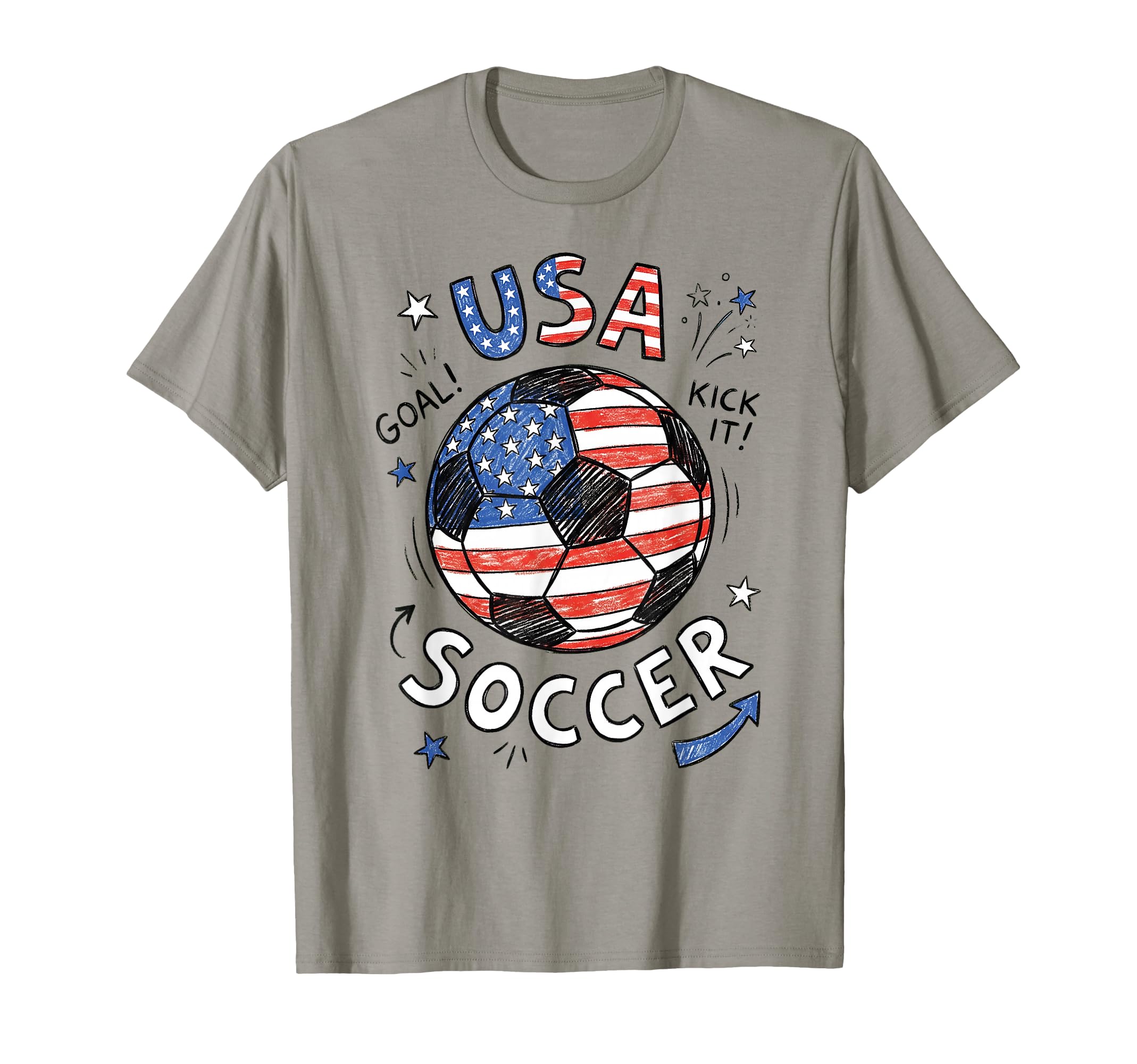 American Flag Soccer Ball Football Ball T-Shirt - Graphic Print for Adults - T-Shirt, Sweatshirt, Hoodie