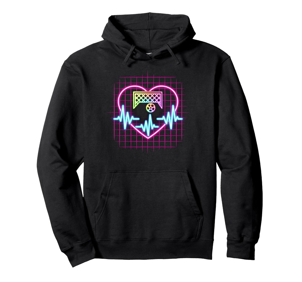 Soccer Heartbeat Football Oldschool Hoodie - Casual Everyday Wear Unisex - T-Shirt, Sweatshirt, Hoodie