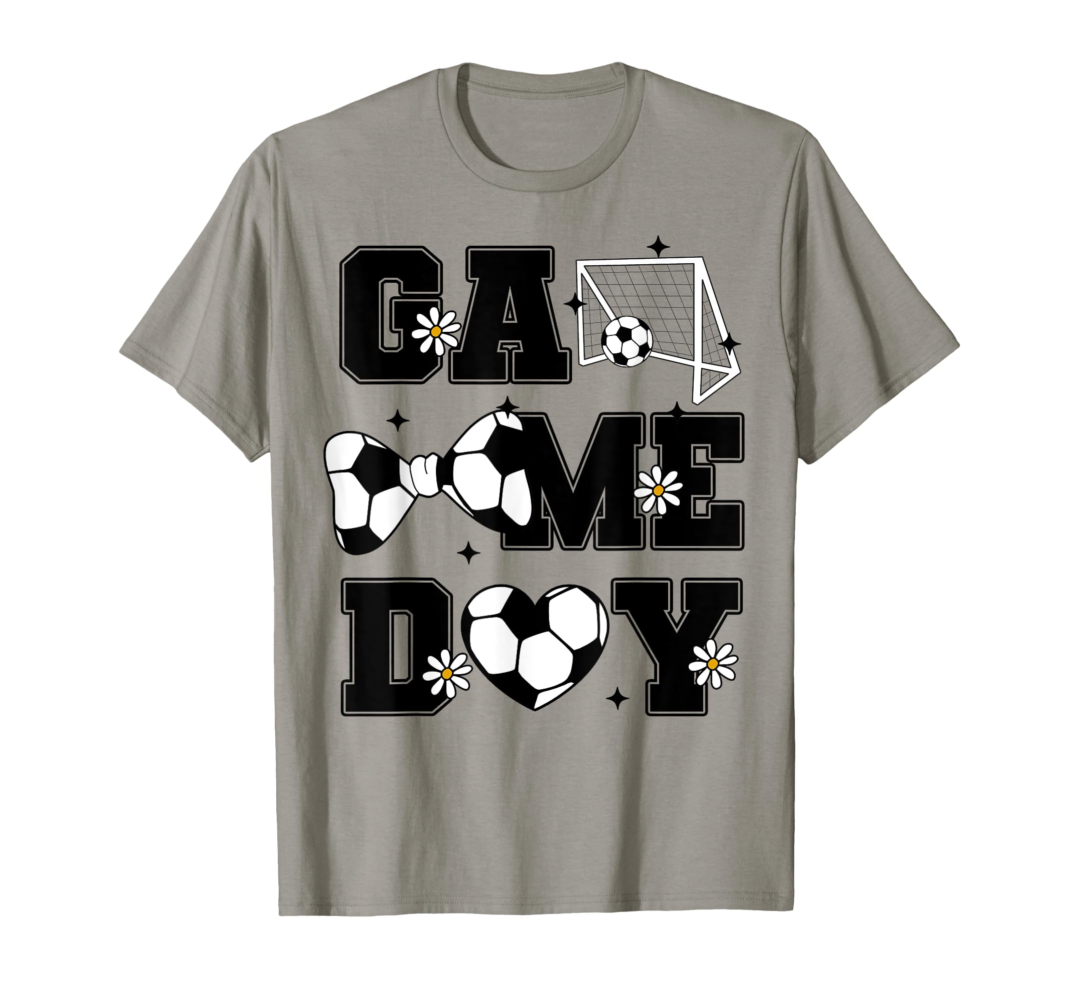 Soccer Game Day Bow And Heart T-Shirt - Fun Novelty Design Men Women - T-Shirt, Sweatshirt, Hoodie