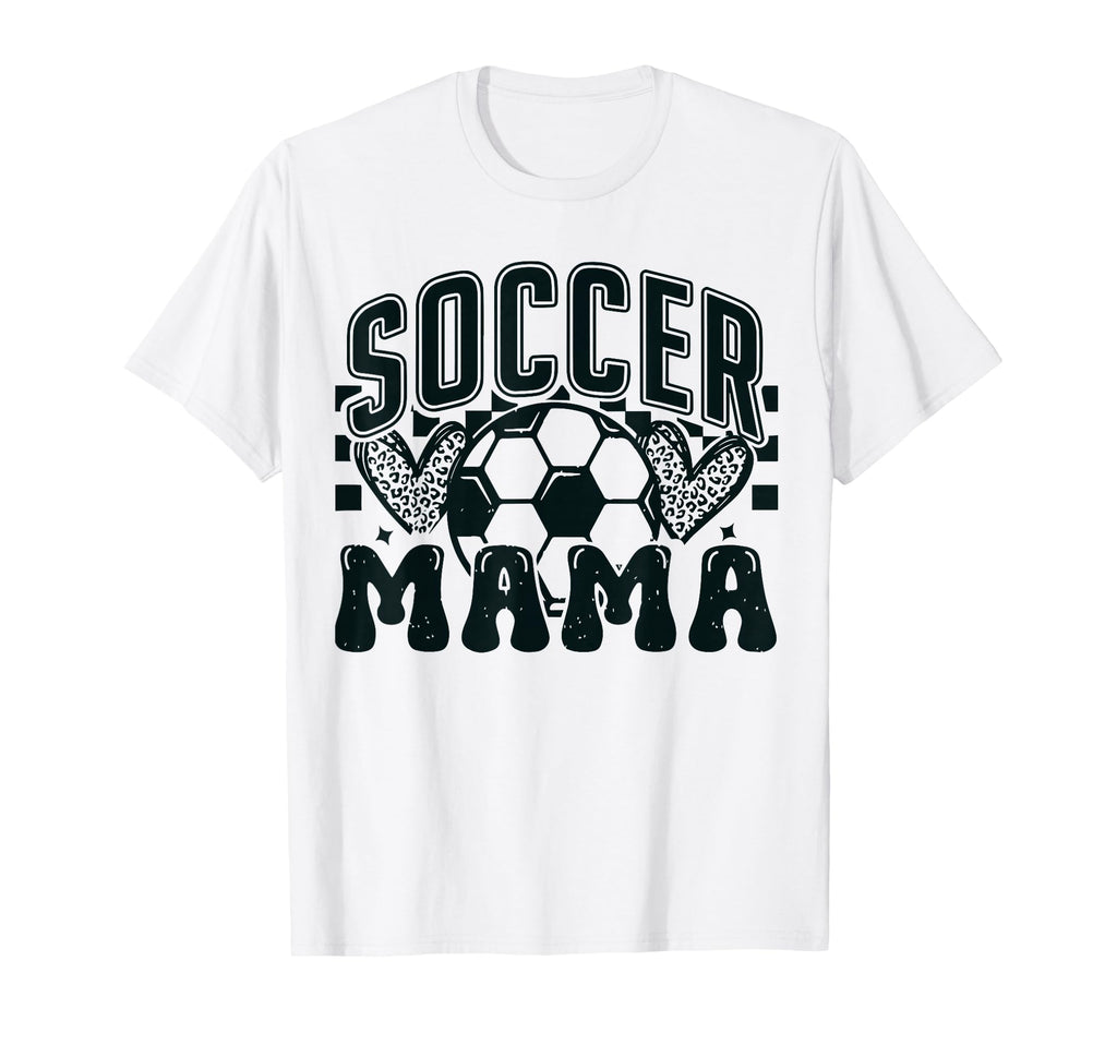 Heart Soccer Mama Checkered Soccer T-Shirt - Minimalist Print Men Women - T-Shirt, Sweatshirt, Hoodie